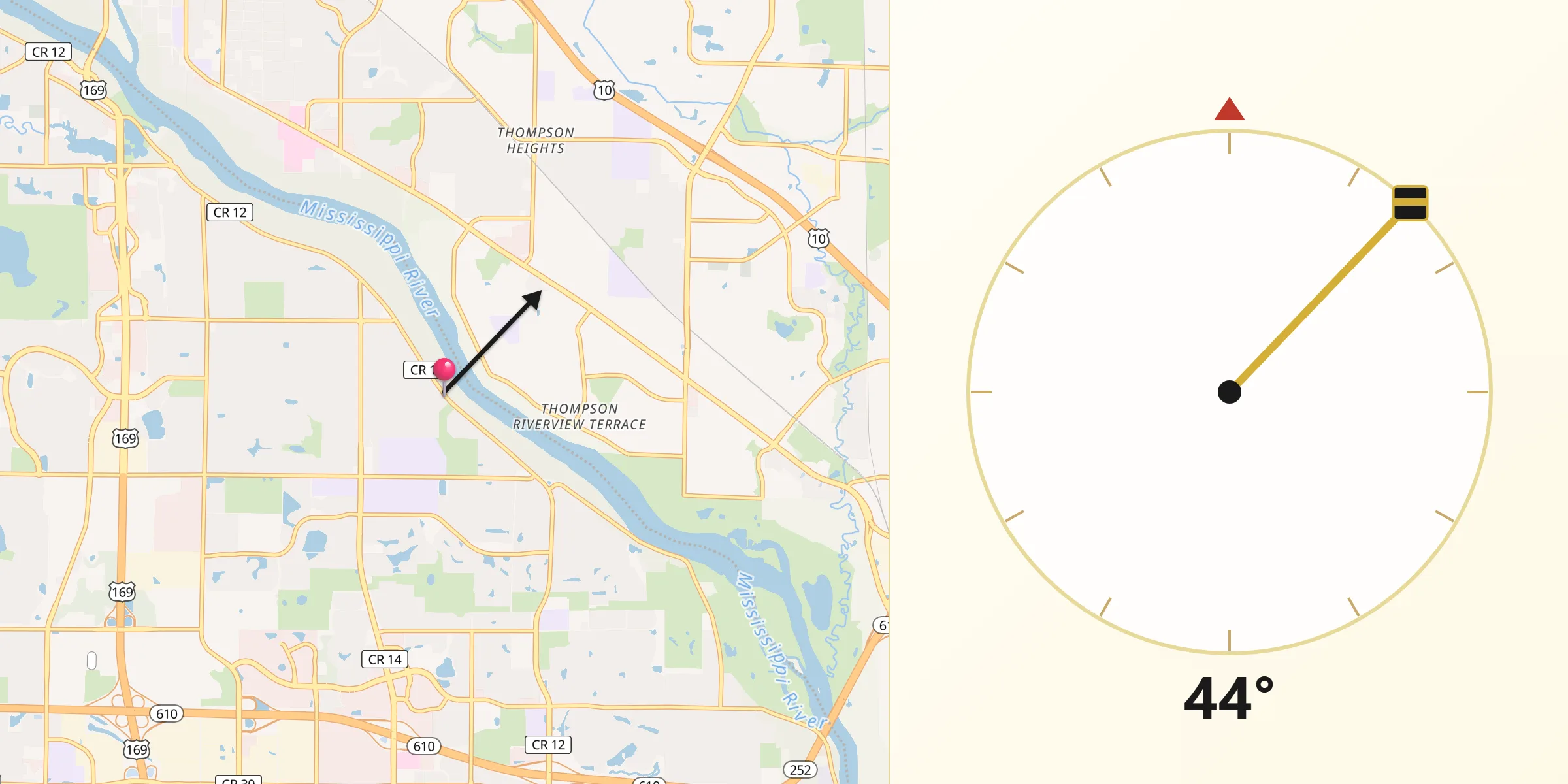 Qibla Direction from West Coon Rapids