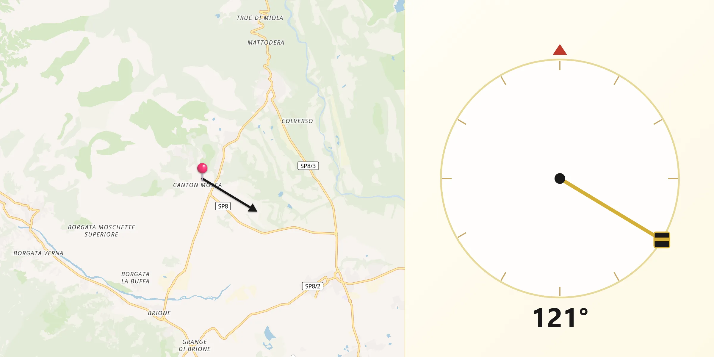 Direzione della Qibla da Givoletto