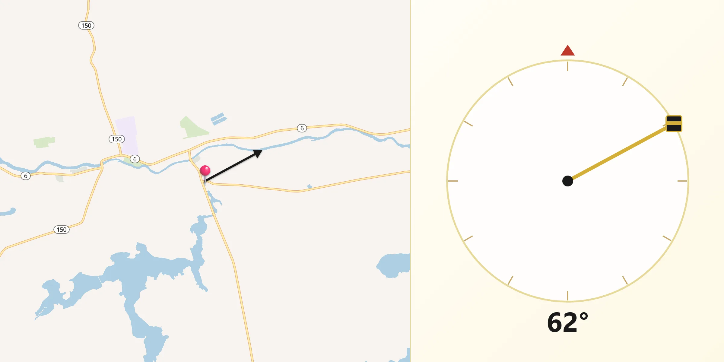 Qibla Direction from Sangerville