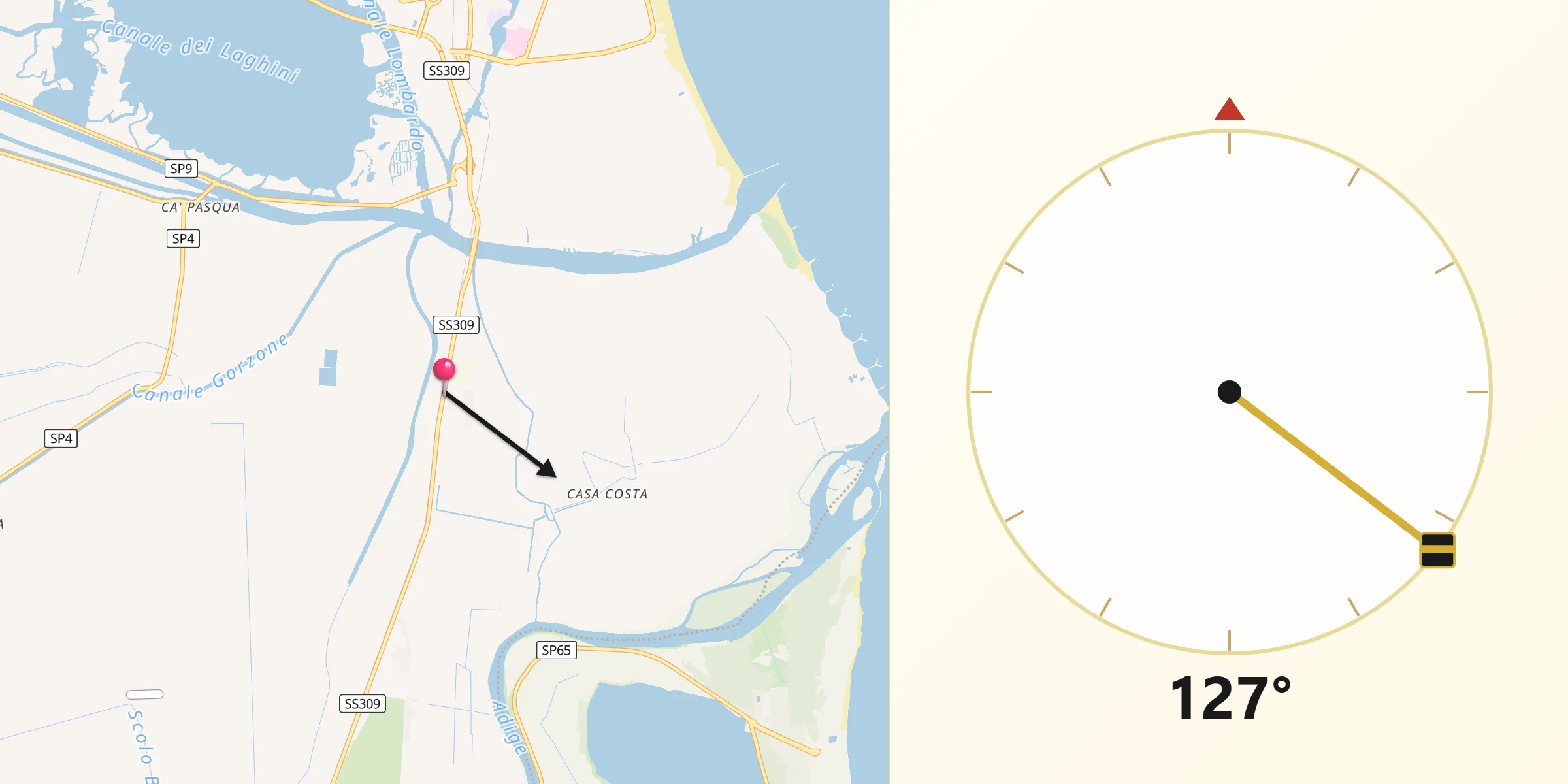 Direzione della Qibla da Sant'Anna