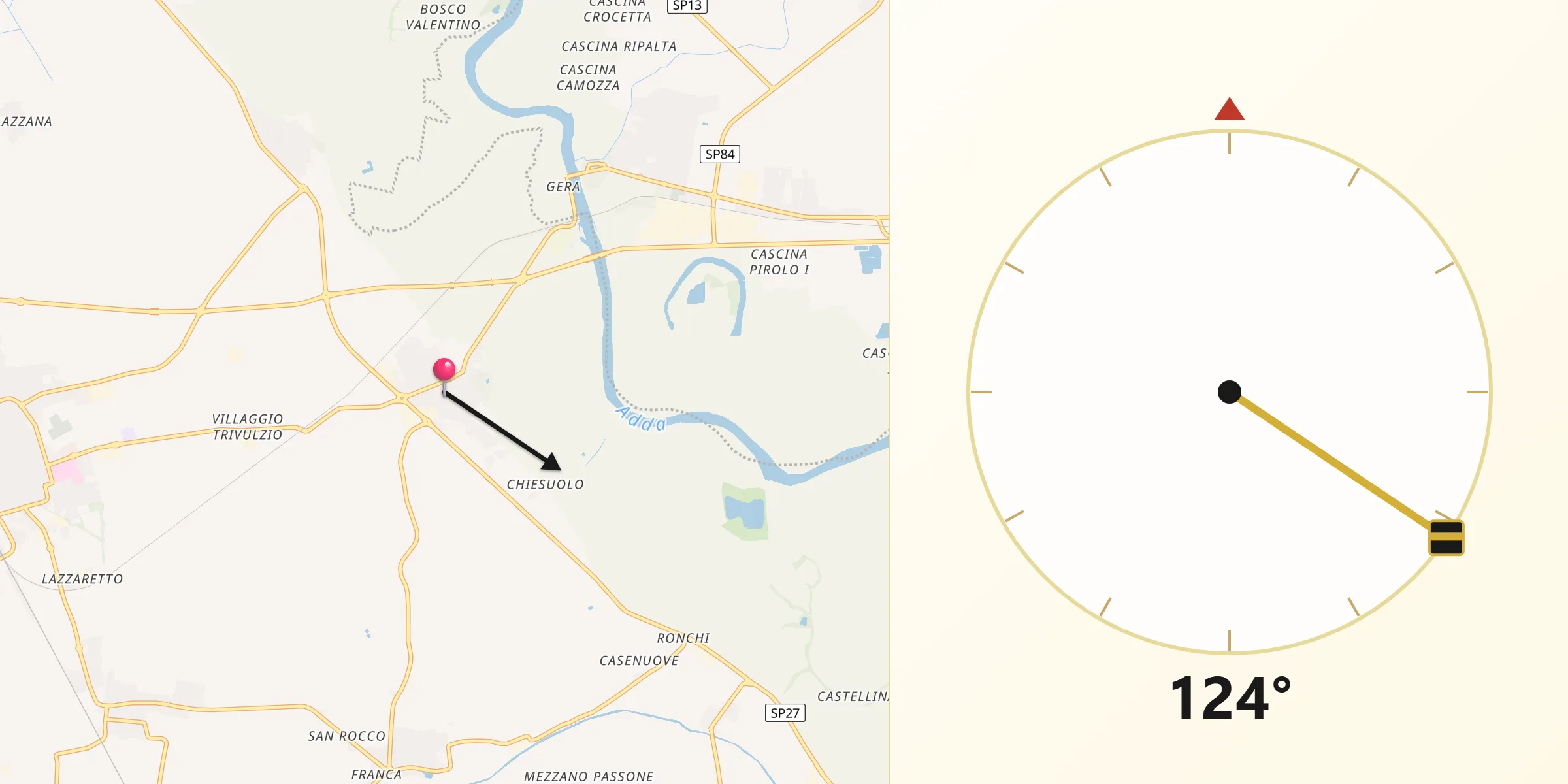 Direzione della Qibla da Maleo
