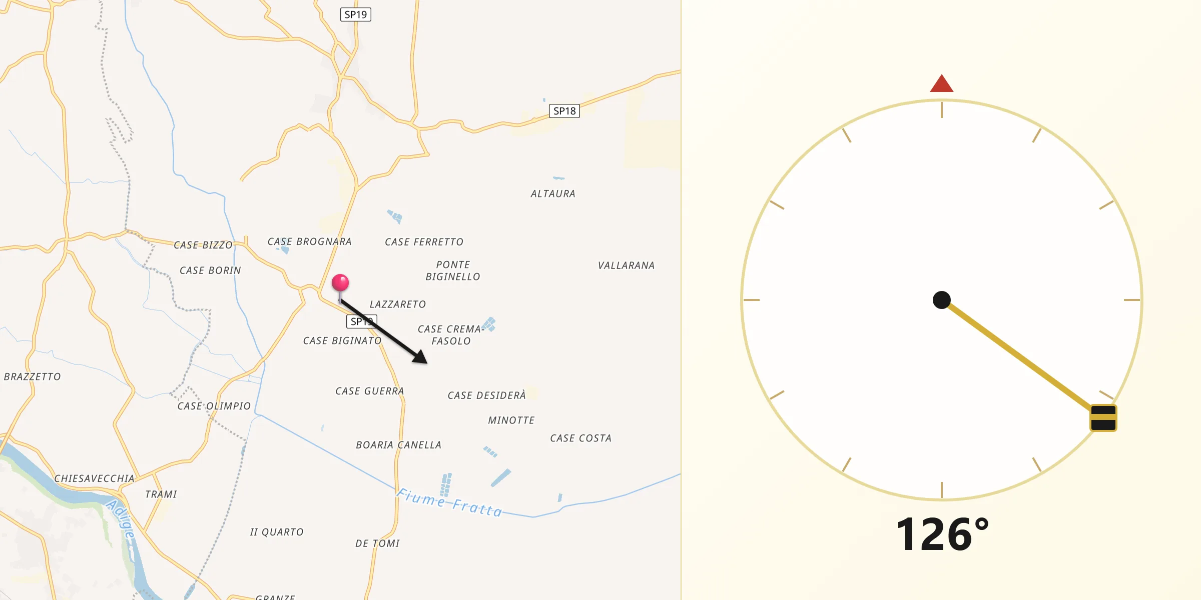 Direzione della Qibla da Merlara