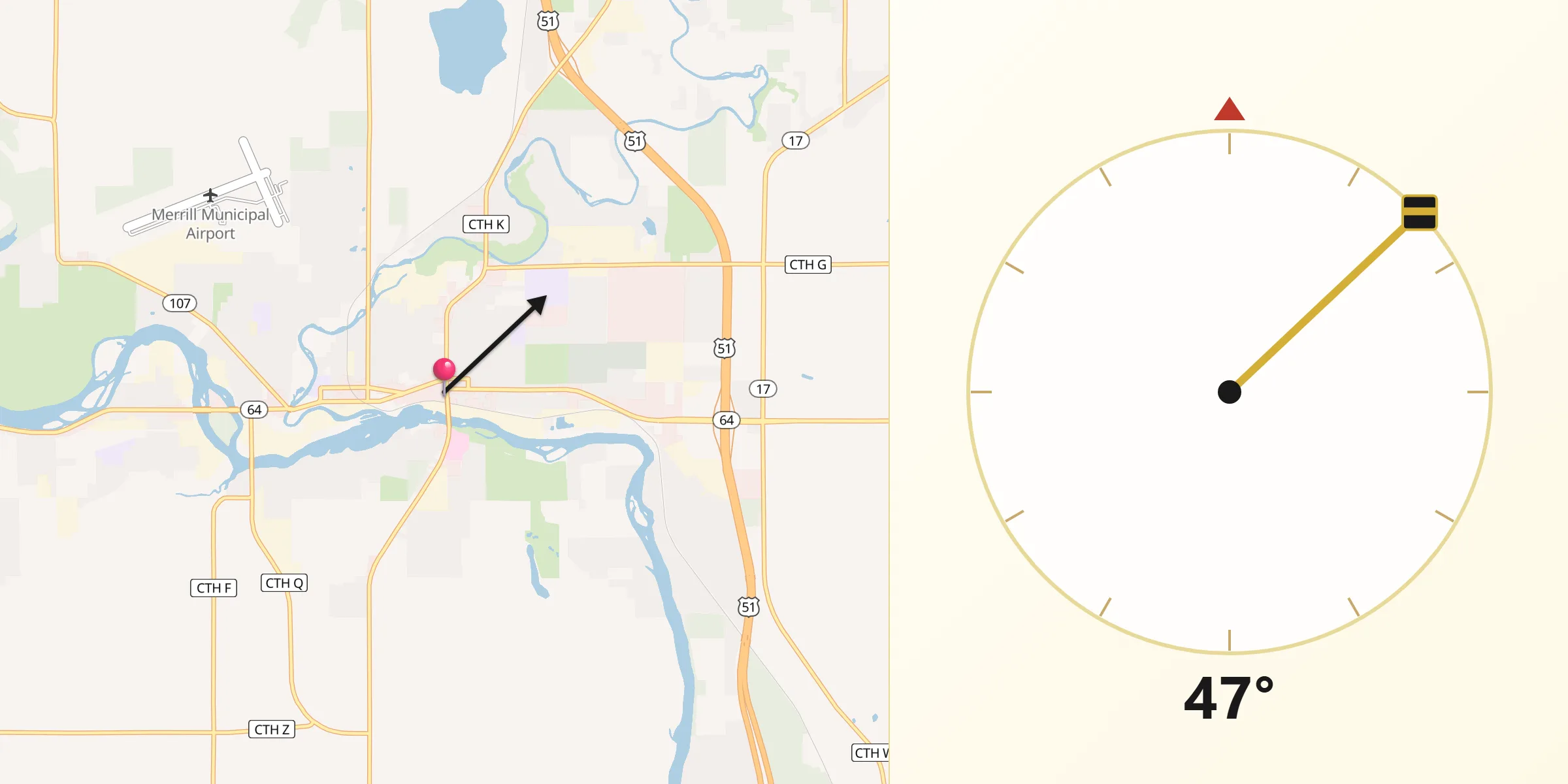 Qibla Direction from Merrill