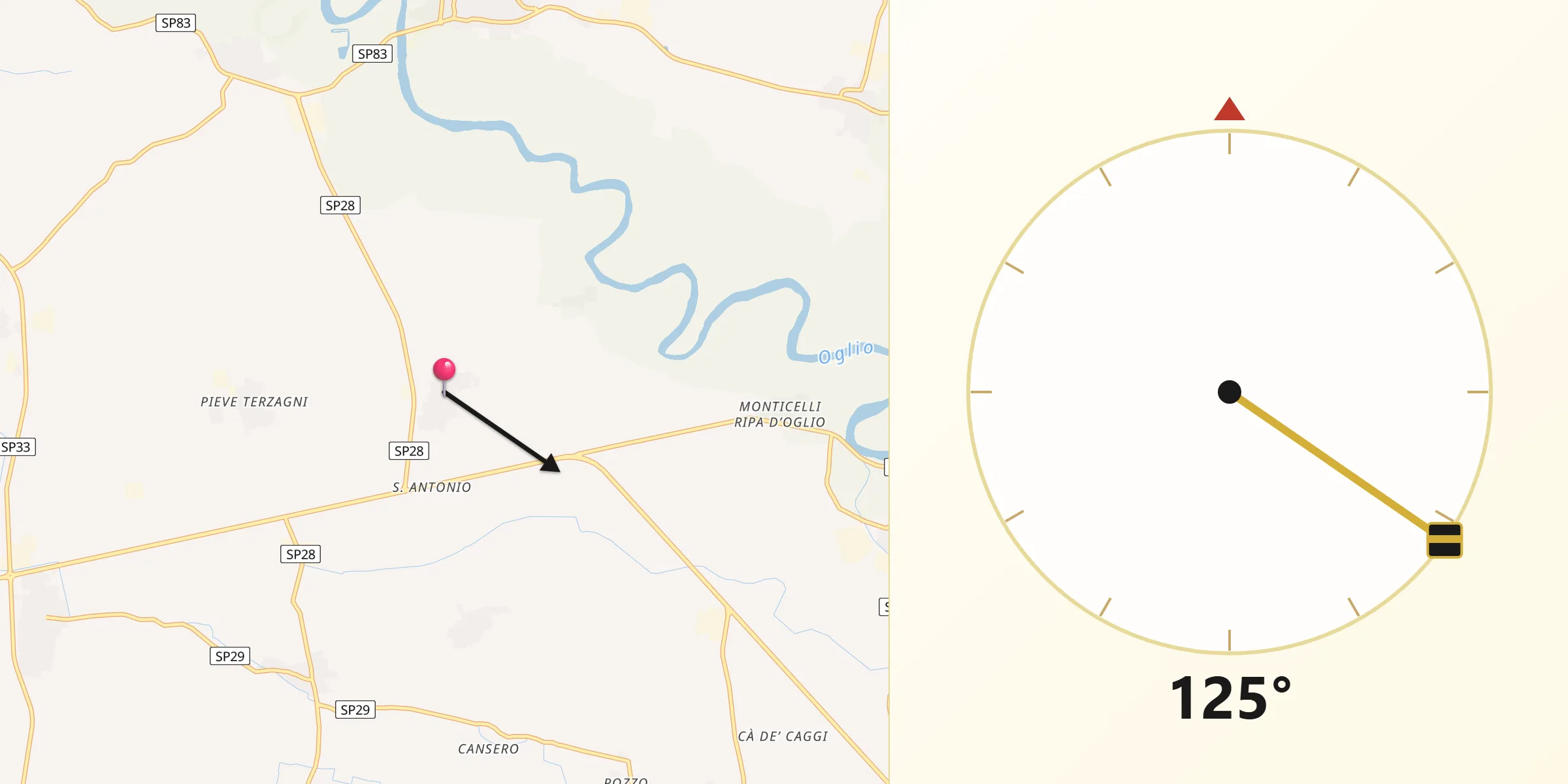 Direzione della Qibla da Pessina Cremonese