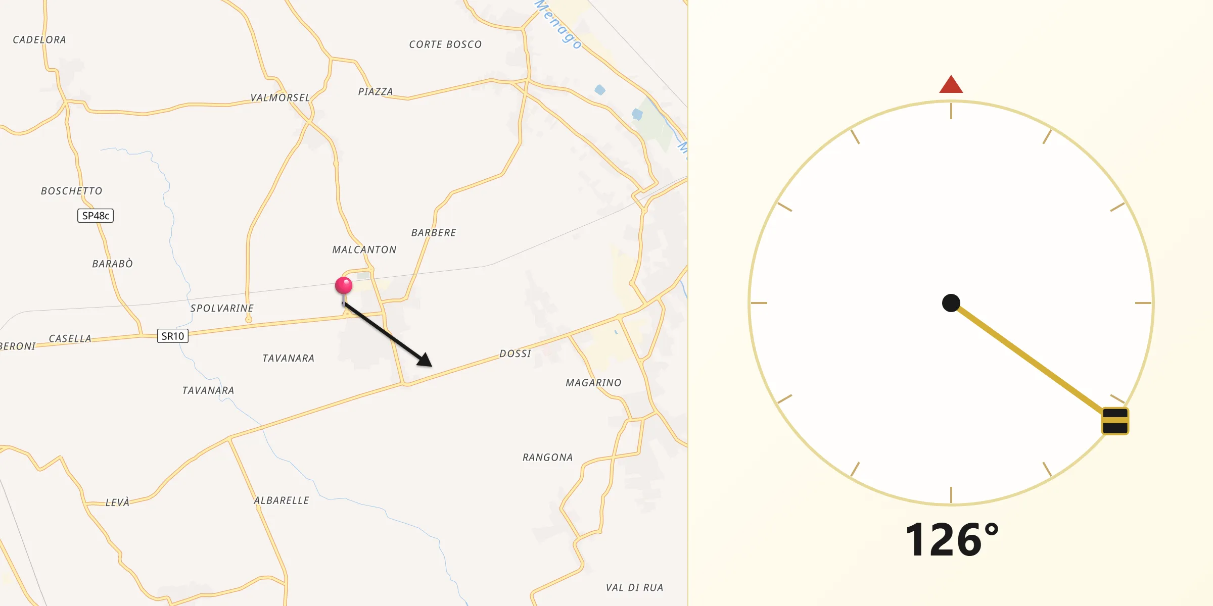 Direzione della Qibla da Sanguinetto