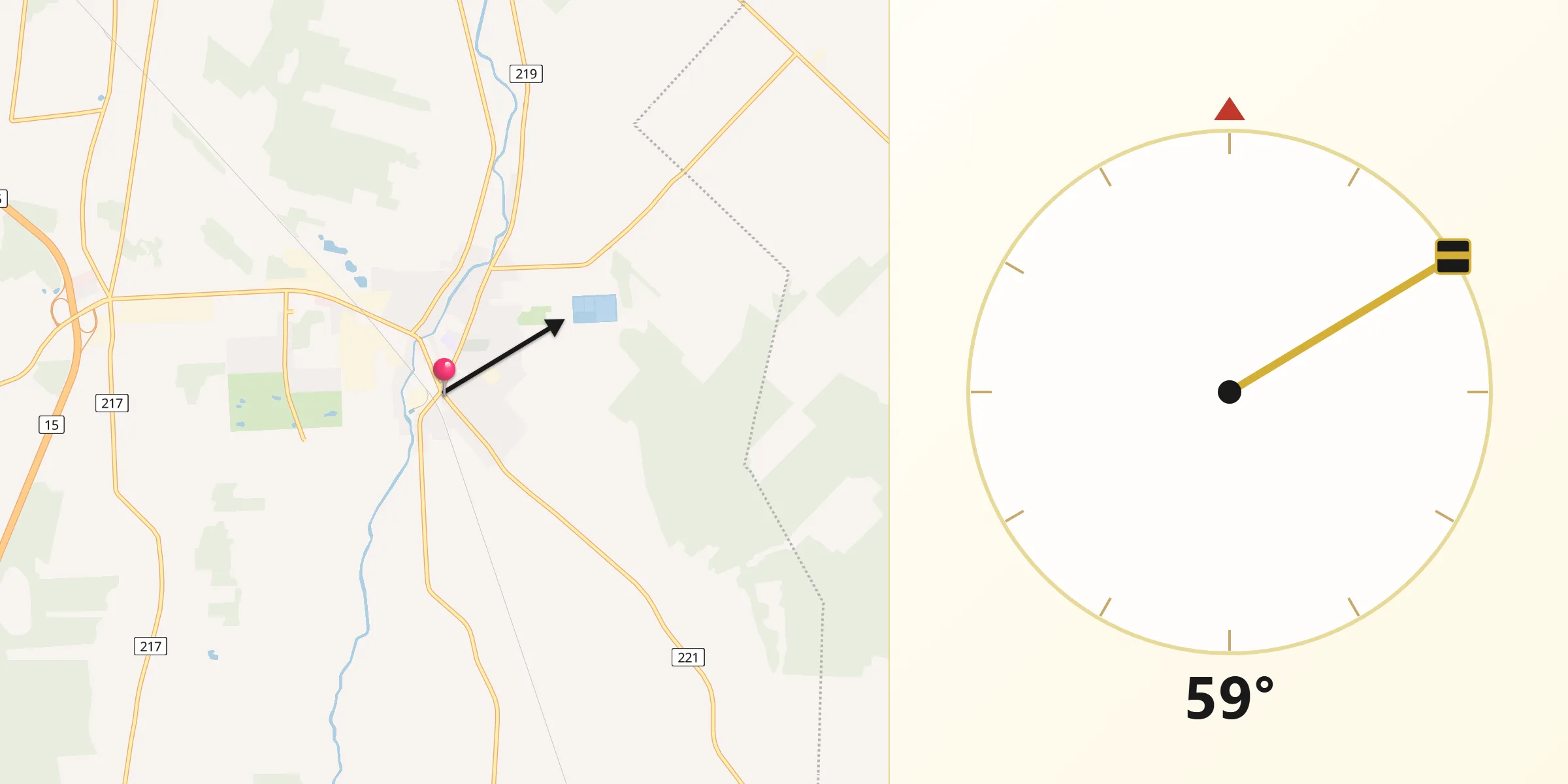 Qibla Direction from Napierville