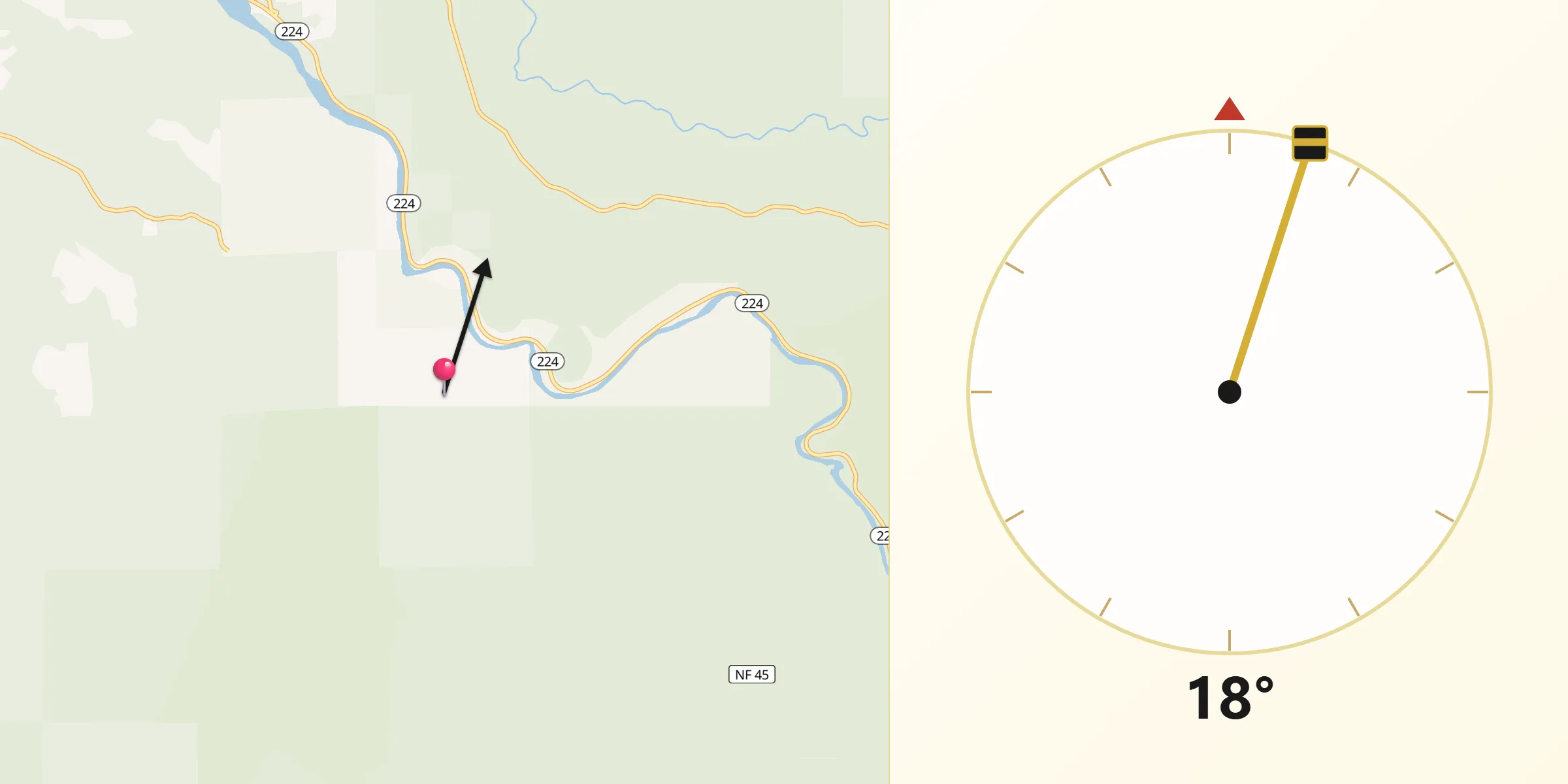 Qibla Direction from Clackamas County