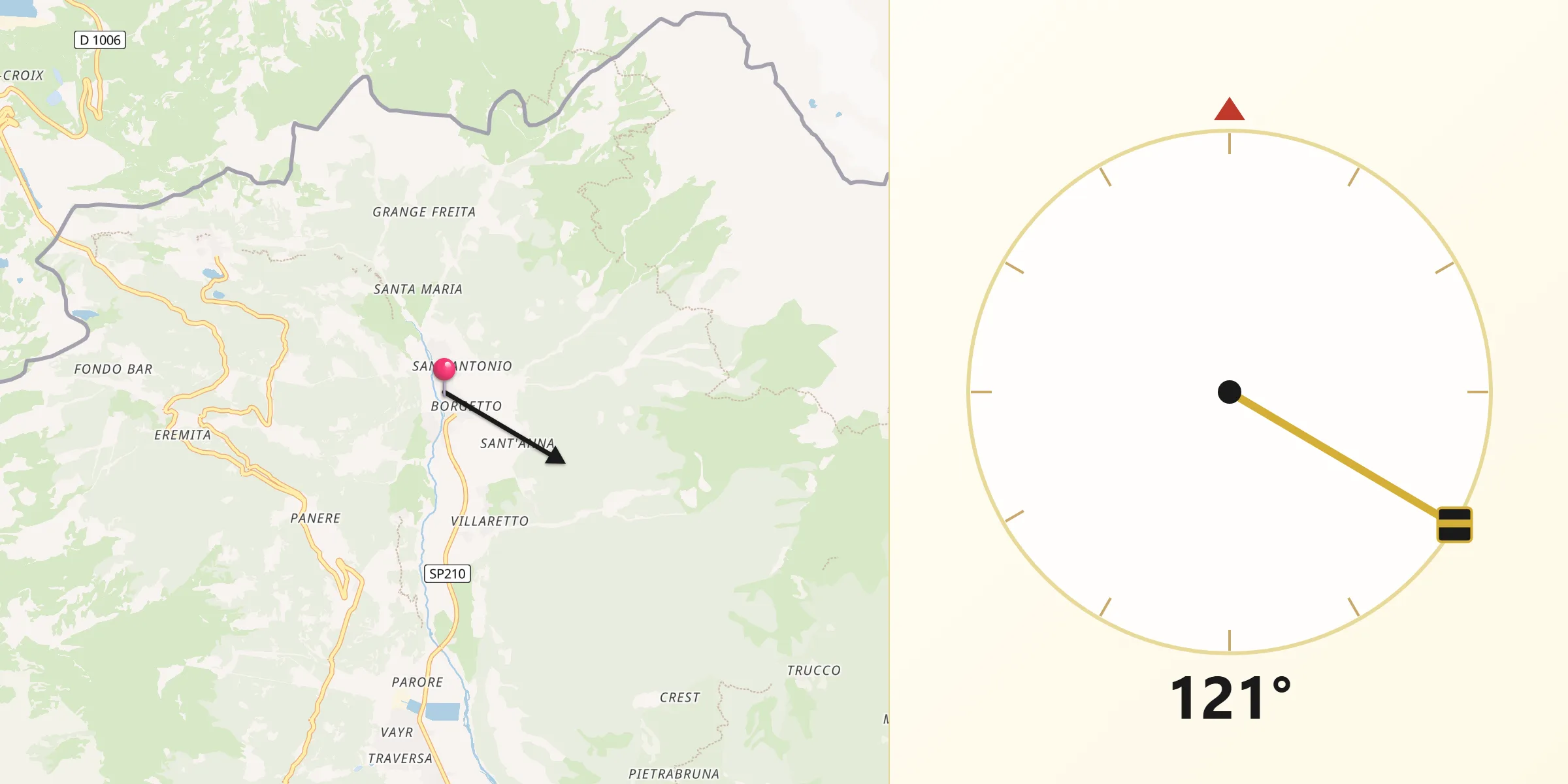 Direzione della Qibla da Novalesa