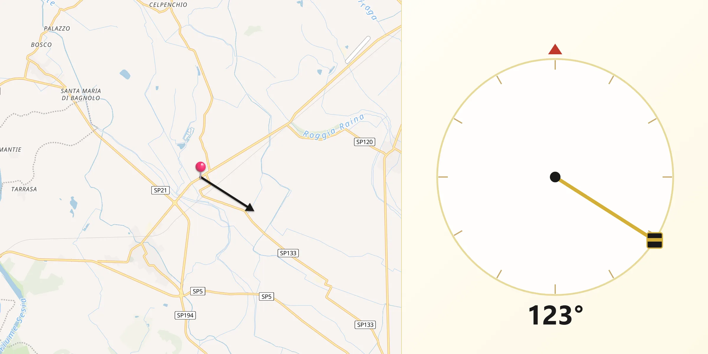 Direzione della Qibla da Cozzo