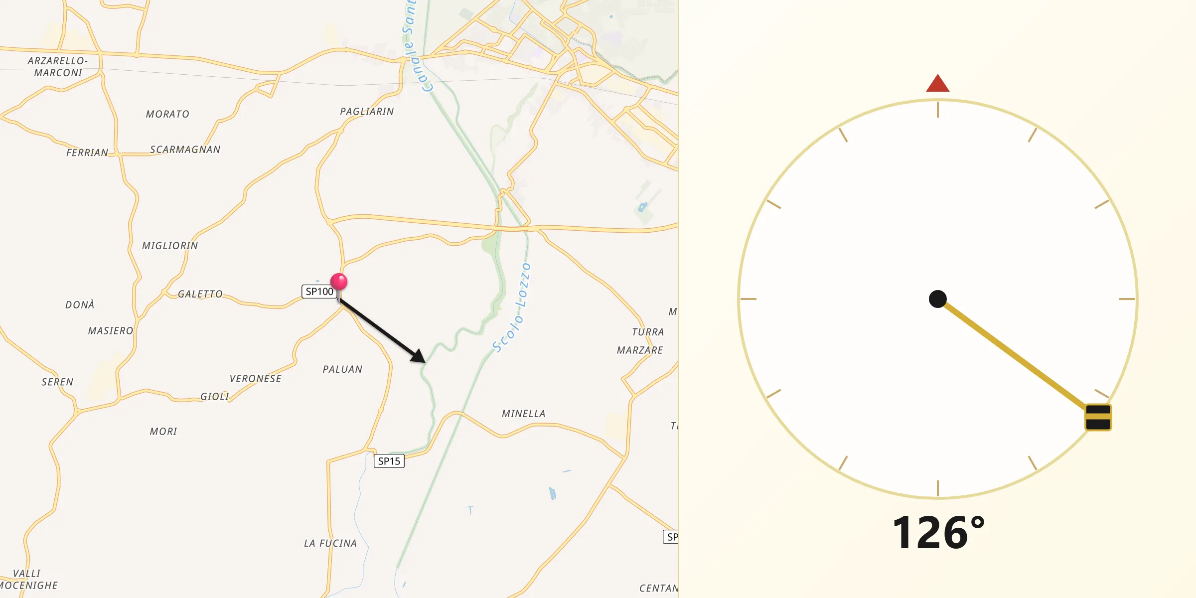 Direzione della Qibla da Carceri