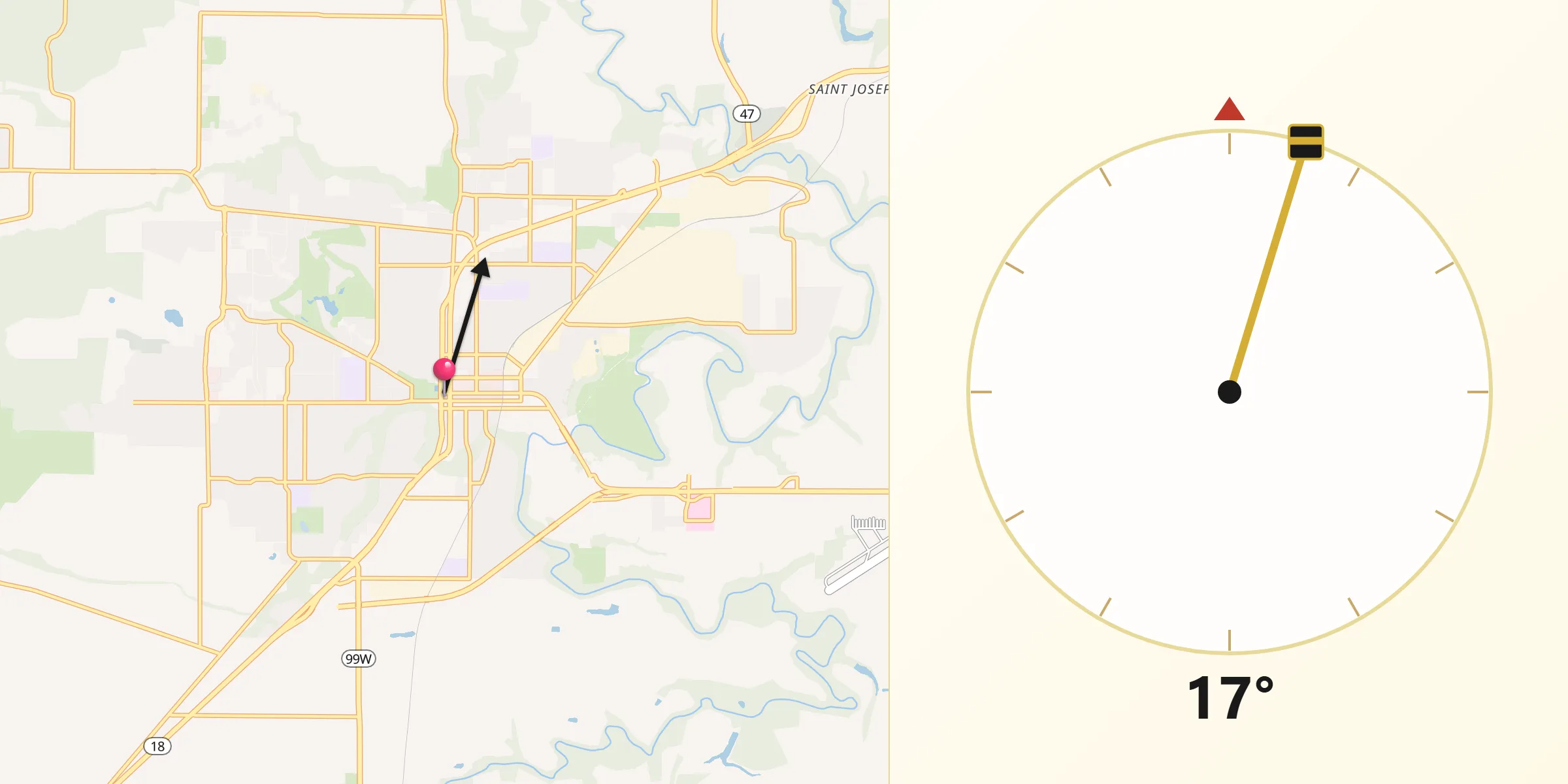 Qibla Direction from McMinnville