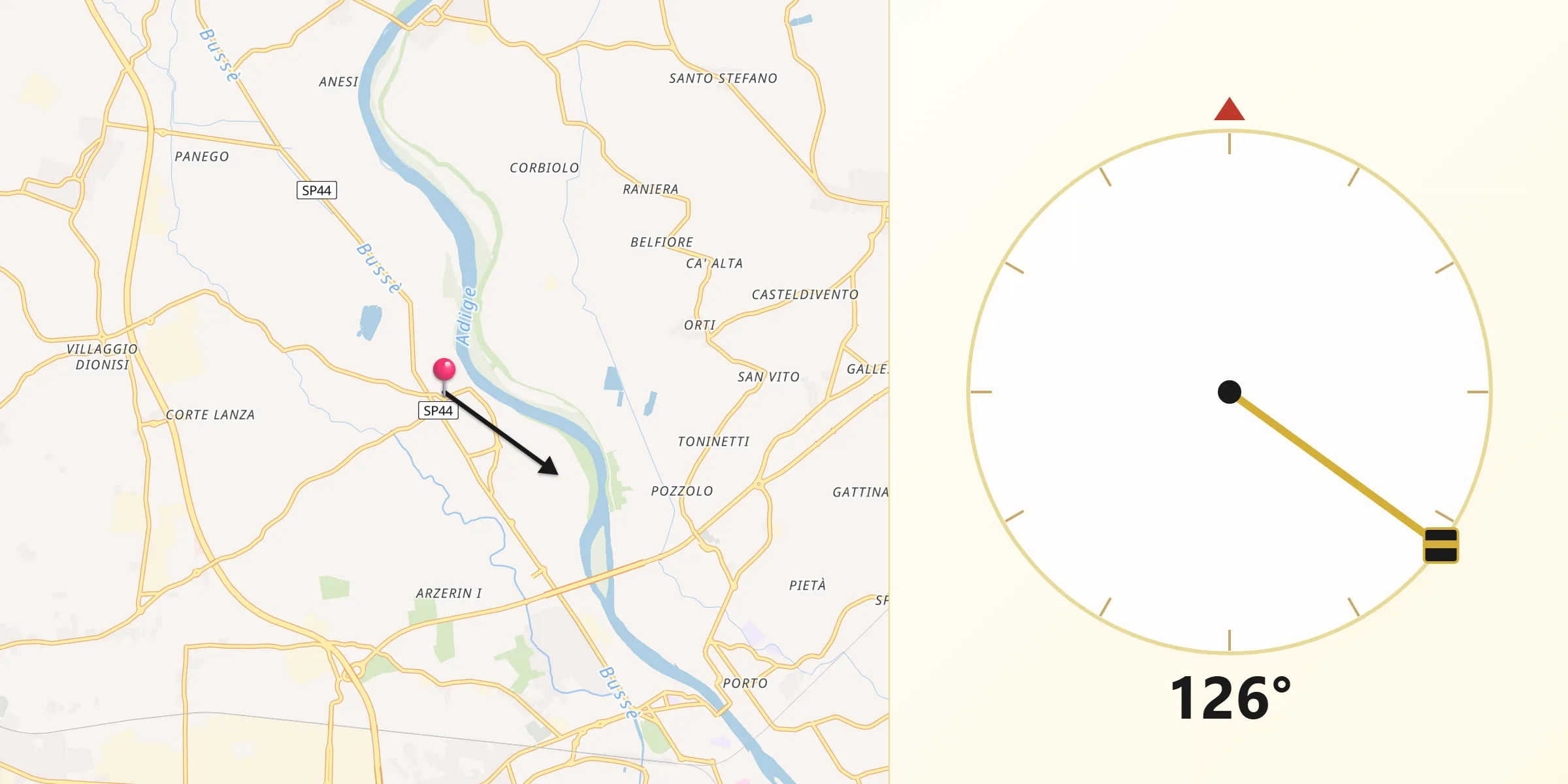 Direzione della Qibla da Angiari