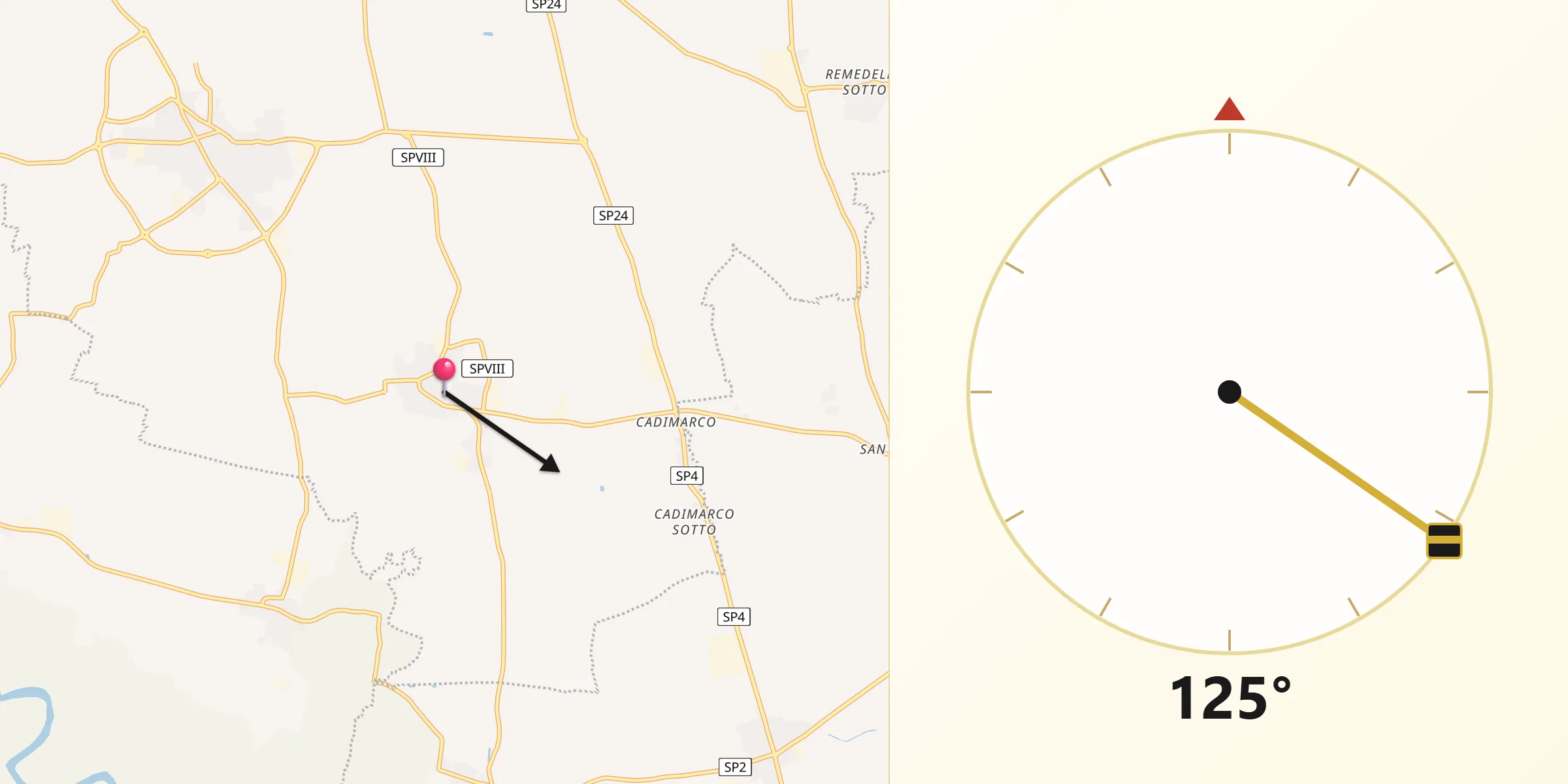 Direzione della Qibla da Fiesse