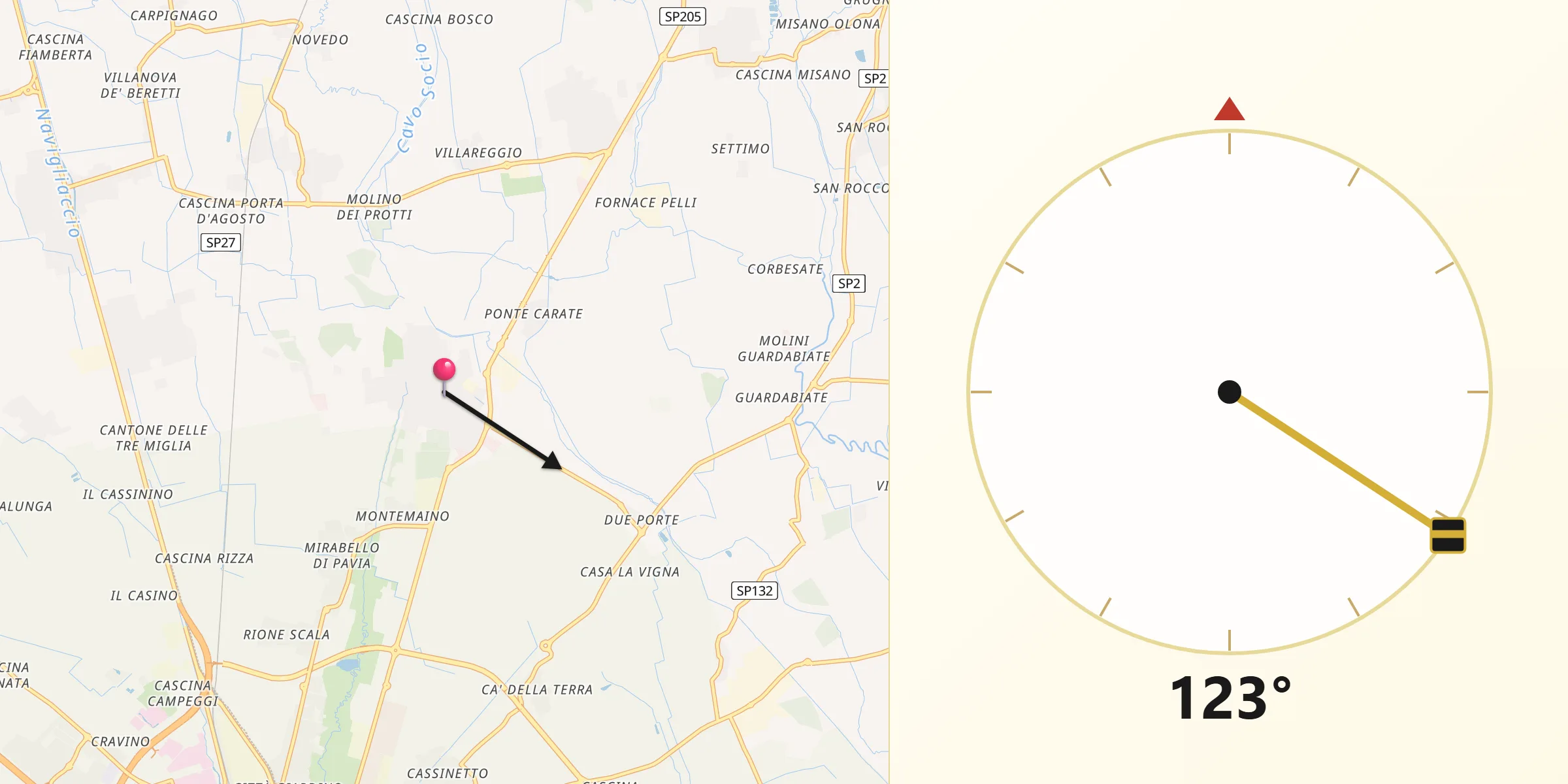 Direzione della Qibla da San Genesio ed Uniti