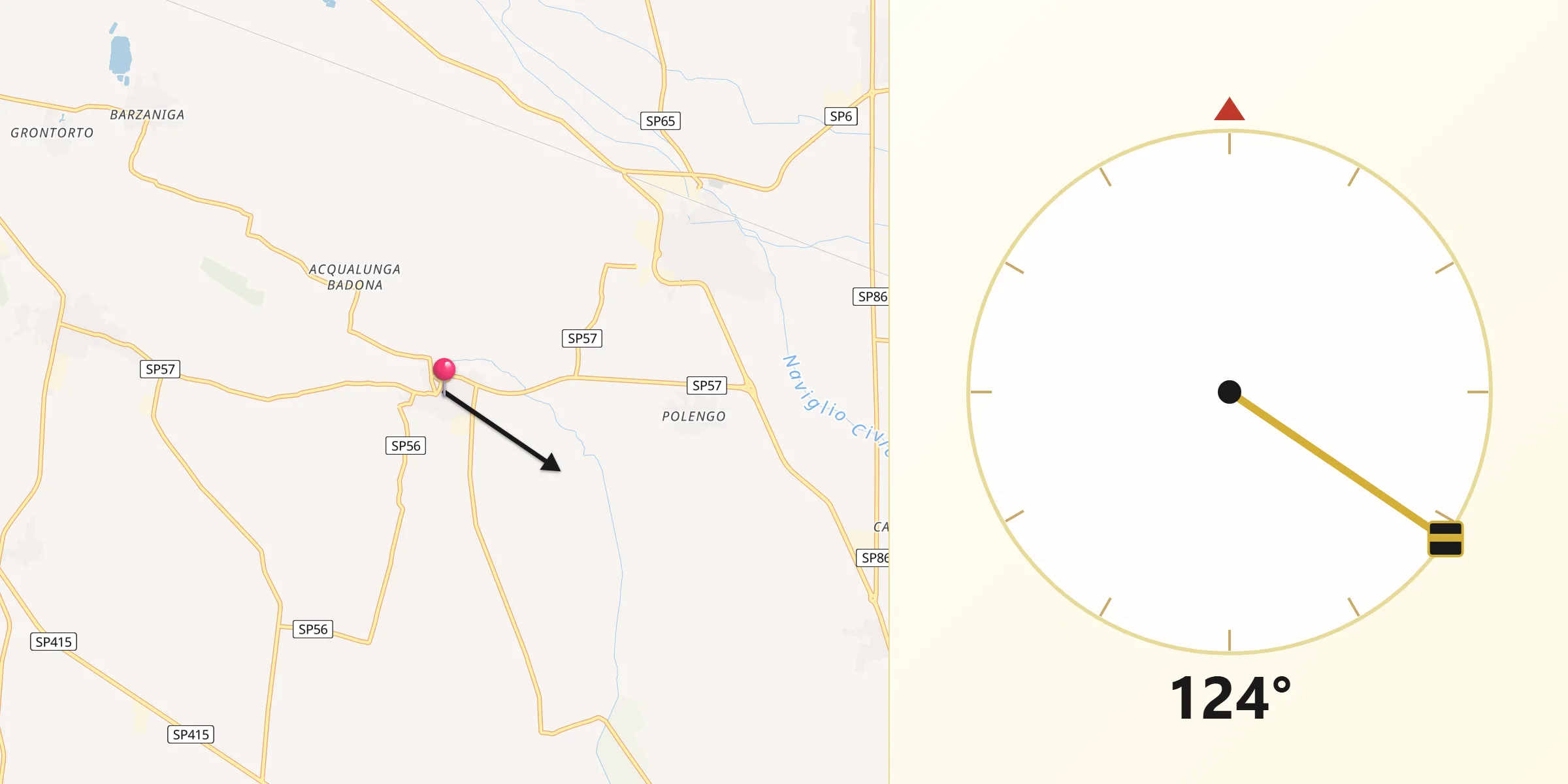 Direzione della Qibla da Paderno Ponchielli