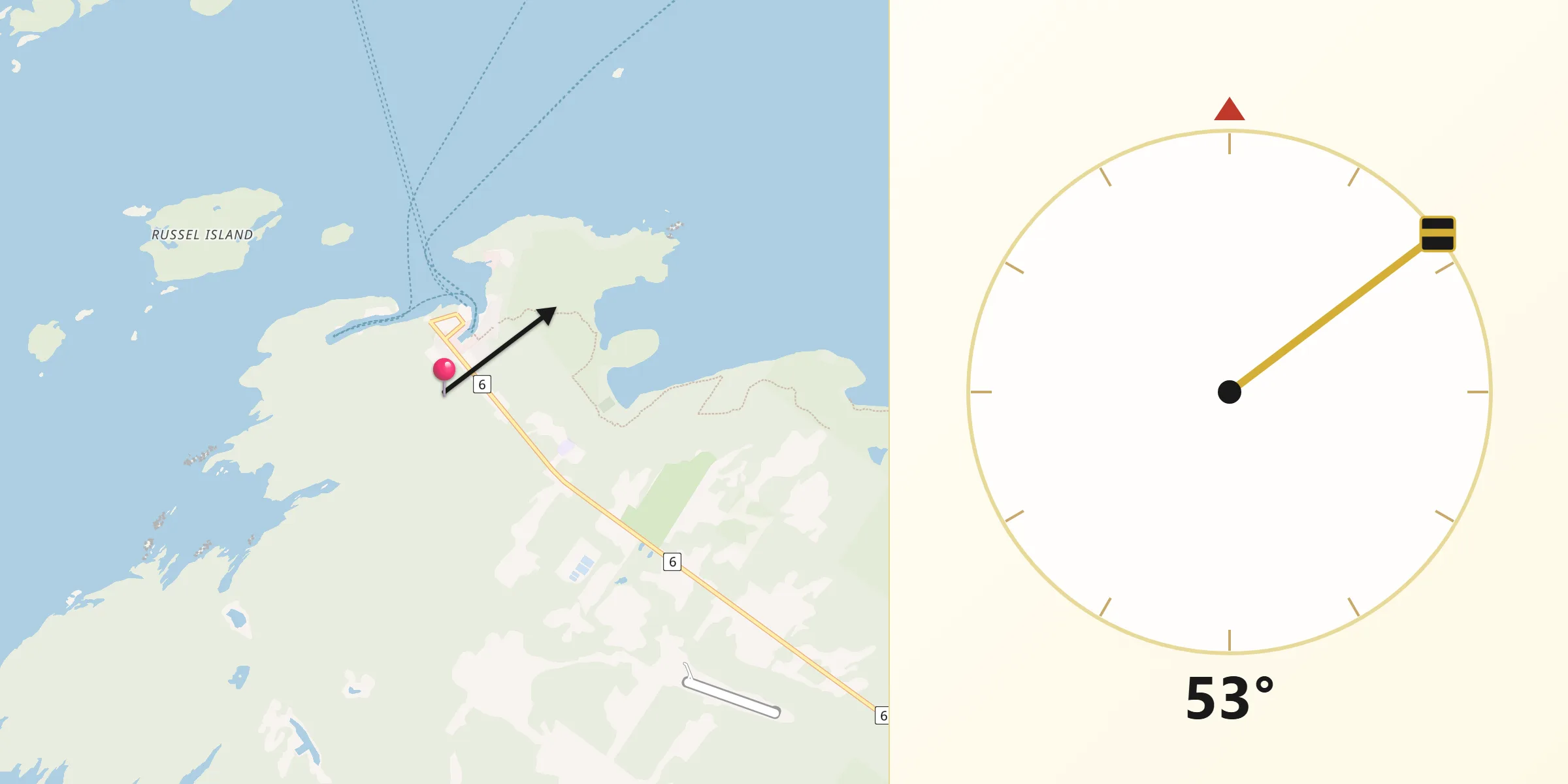 Qibla Direction from Tobermory