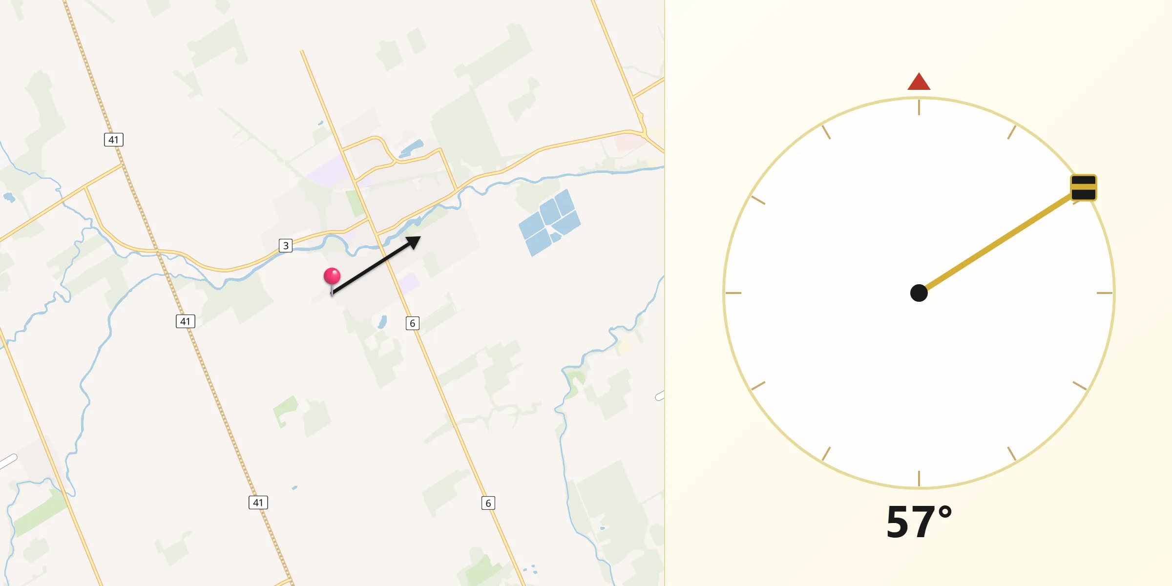 Qibla Direction from Russell