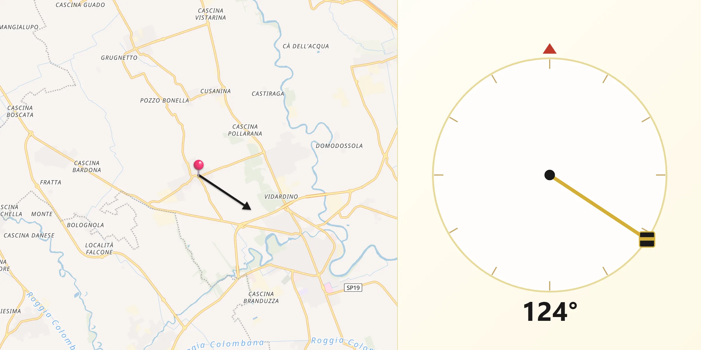 Direzione della Qibla da Marudo
