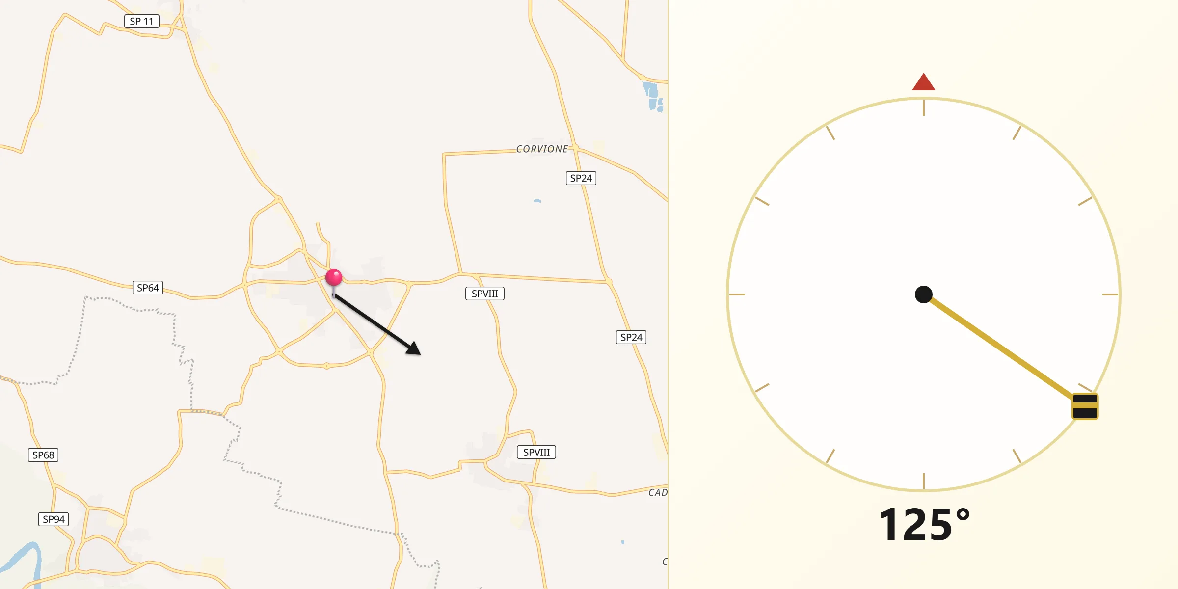 Direzione della Qibla da Gambara