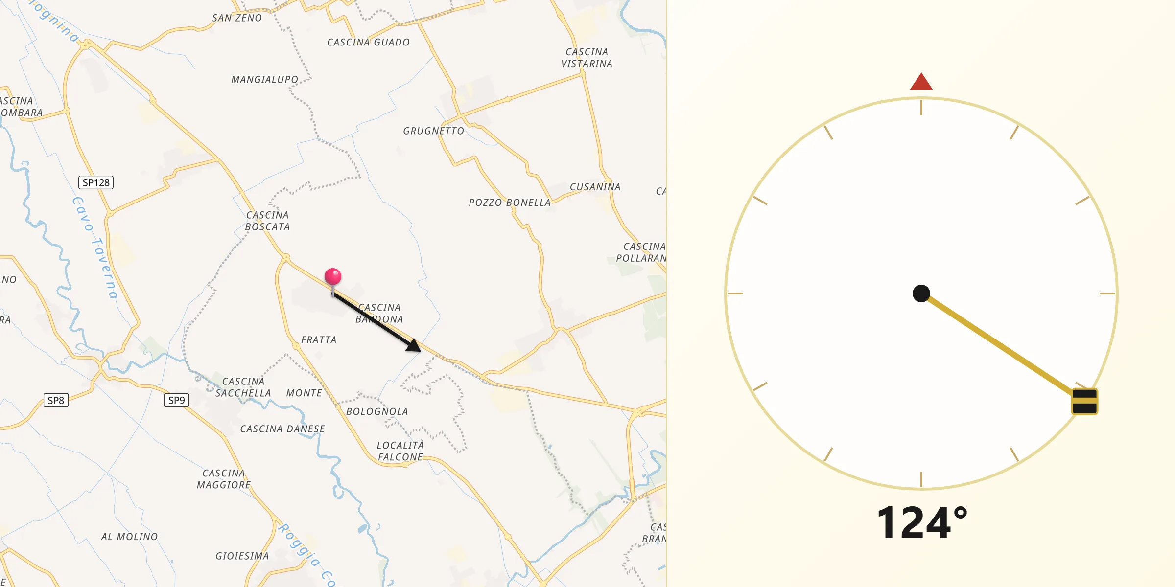 Direzione della Qibla da Valera Fratta