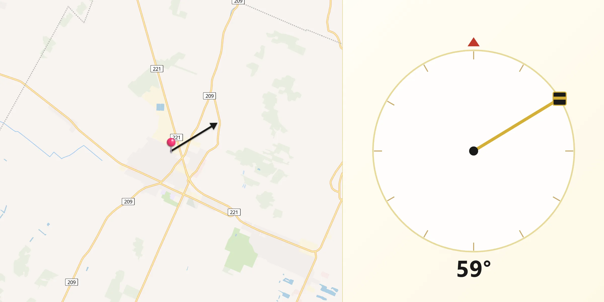 Qibla Direction from Saint-Rémi