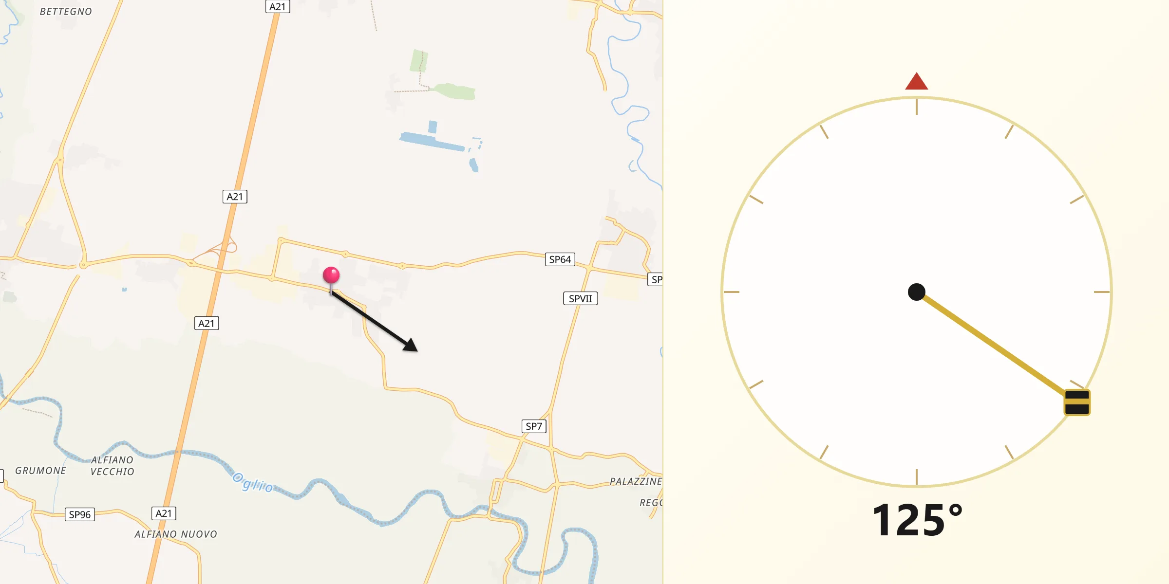 Direzione della Qibla da Alfianello