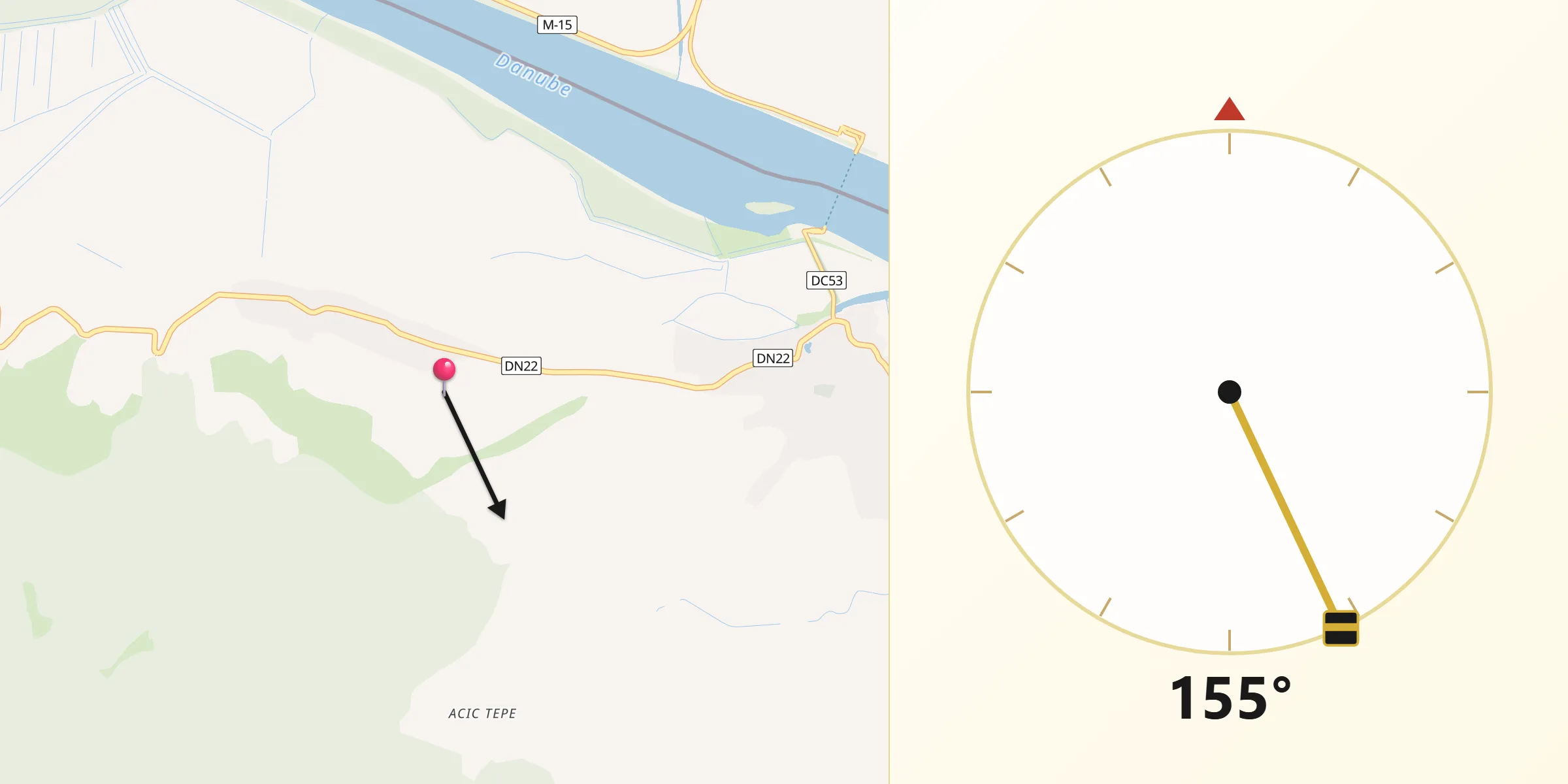 Direcția Qibla din Oraş Isaccea