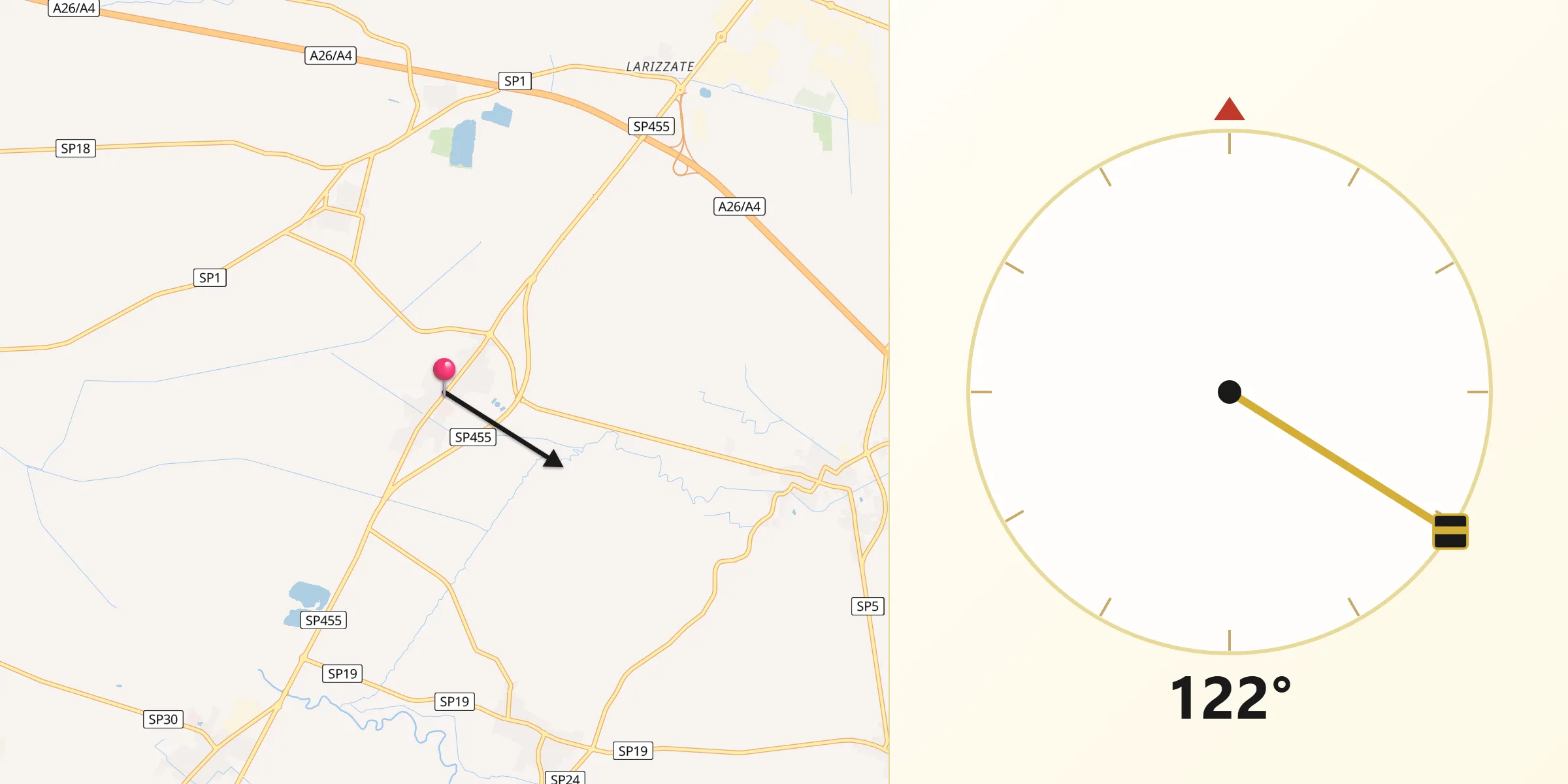 Direzione della Qibla da Desana