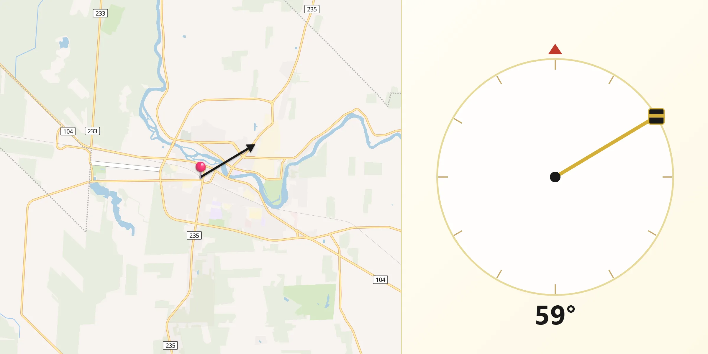 Qibla Direction from Farnham