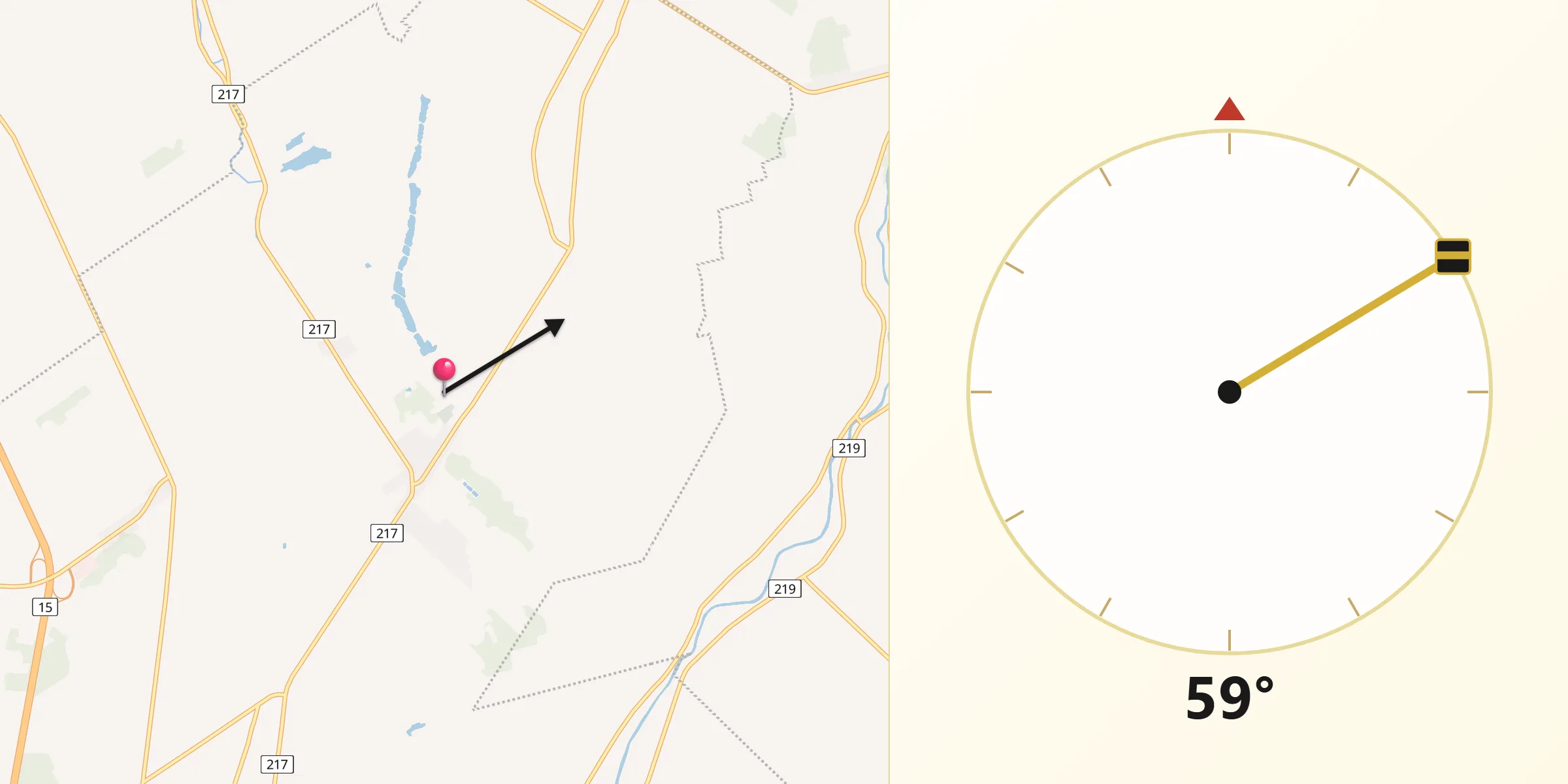 Qibla Direction from Saint-Jacques-le-Mineur
