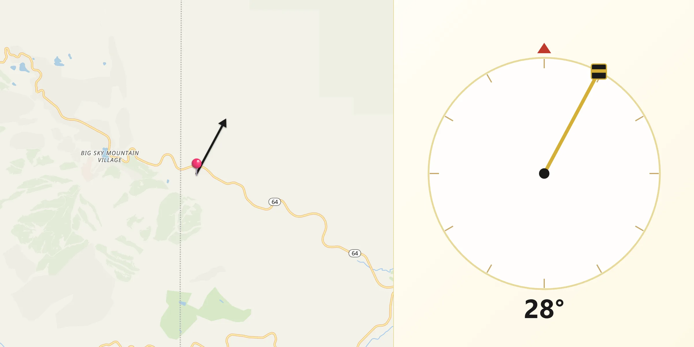 Qibla Direction from Big Sky