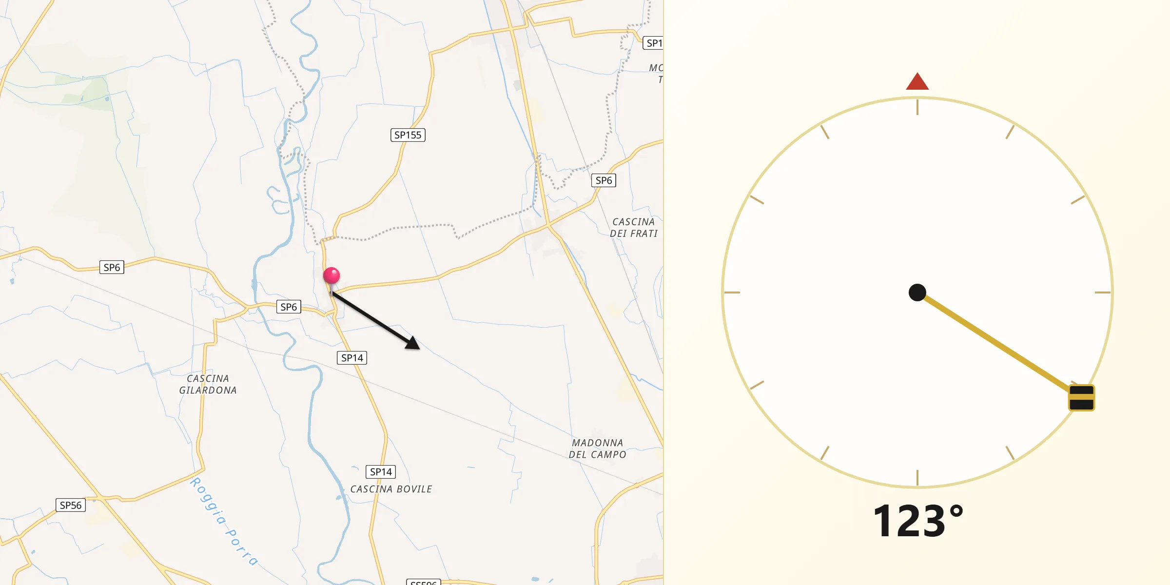 Direzione della Qibla da Nicorvo