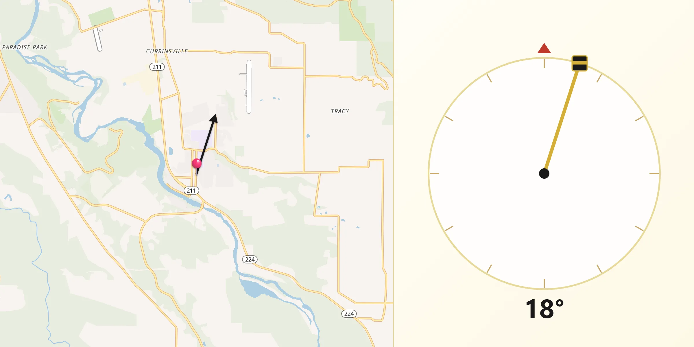 Qibla Direction from Estacada