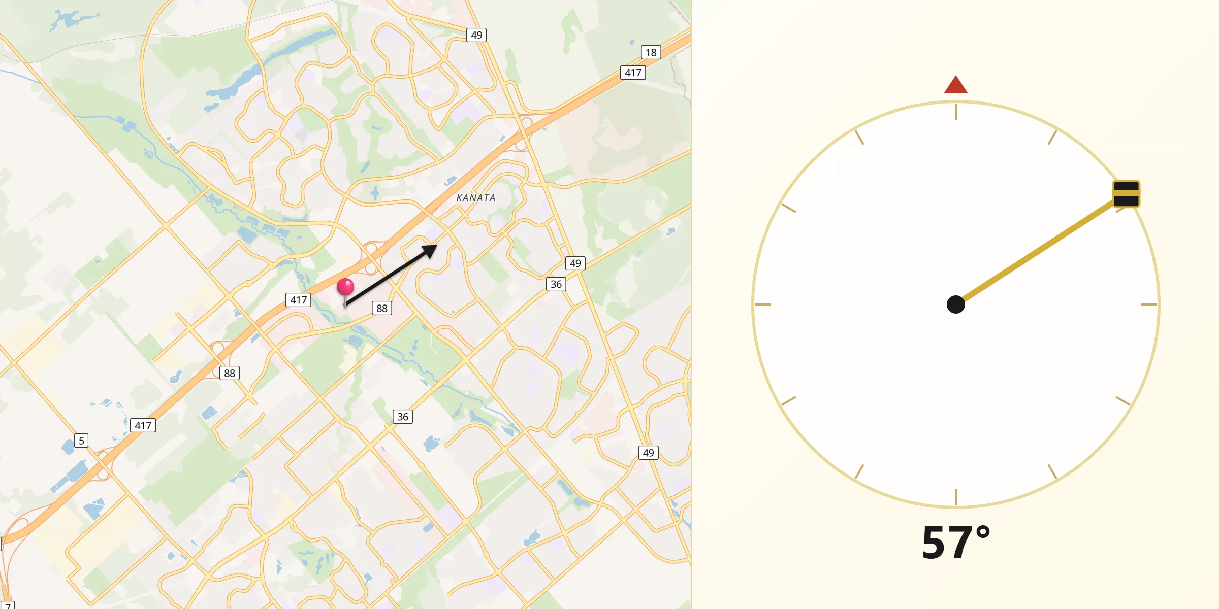 Qibla Direction from Kanata
