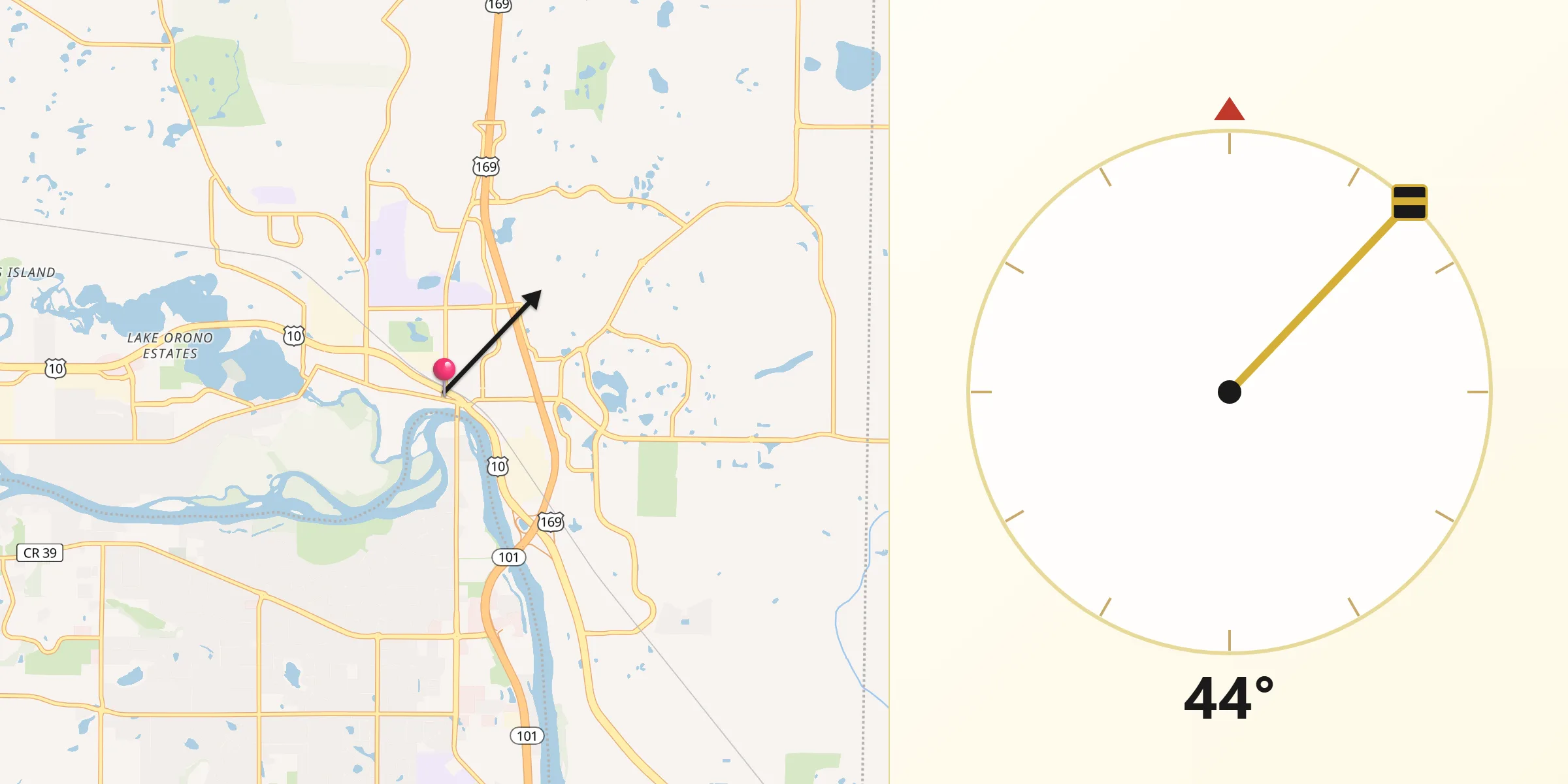 Qibla Direction from Elk River