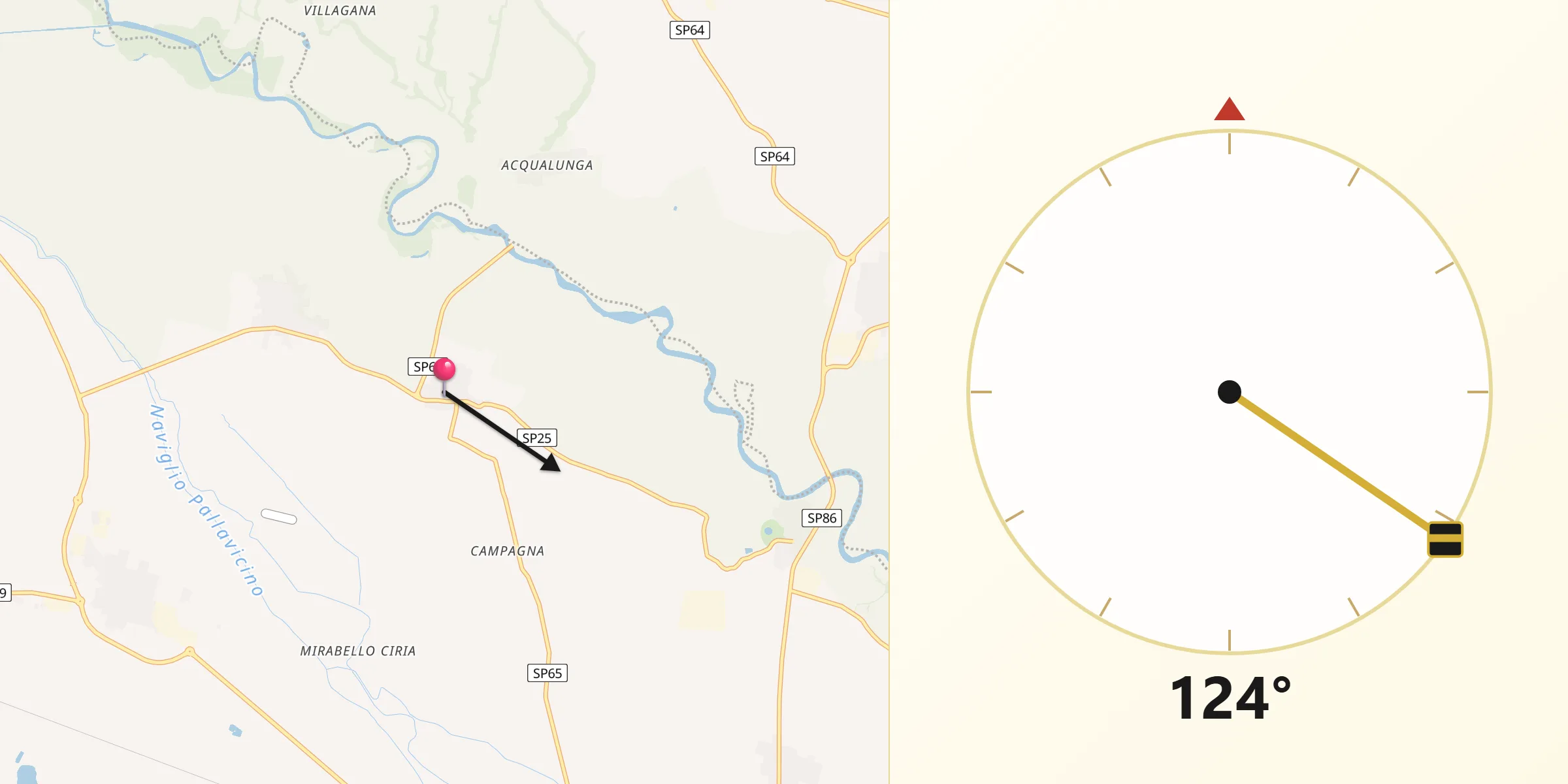 Direzione della Qibla da Castelvisconti