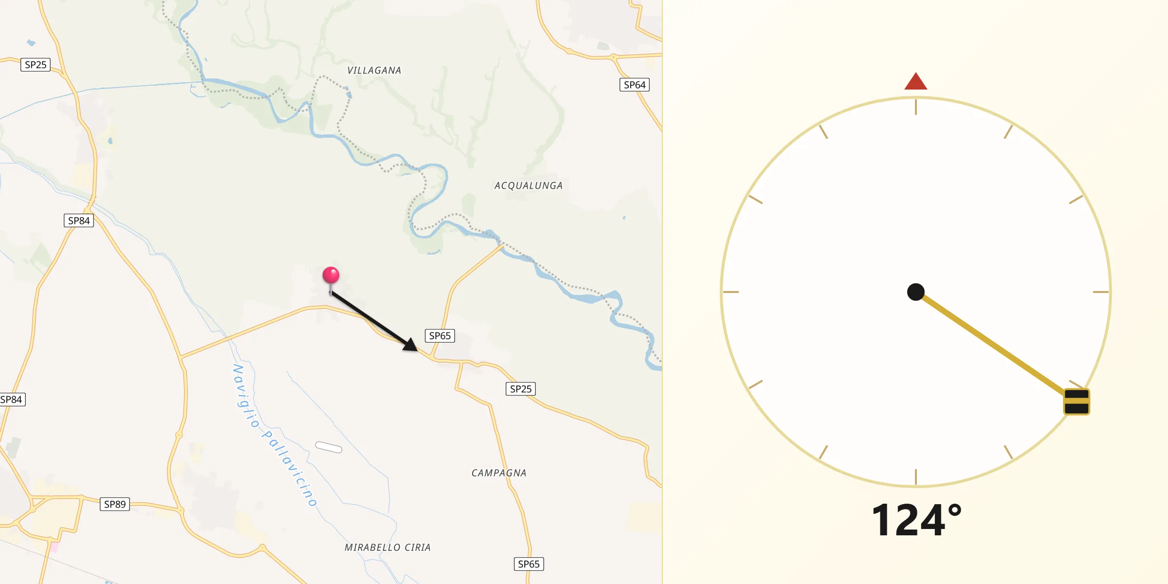 Direzione della Qibla da Azzanello