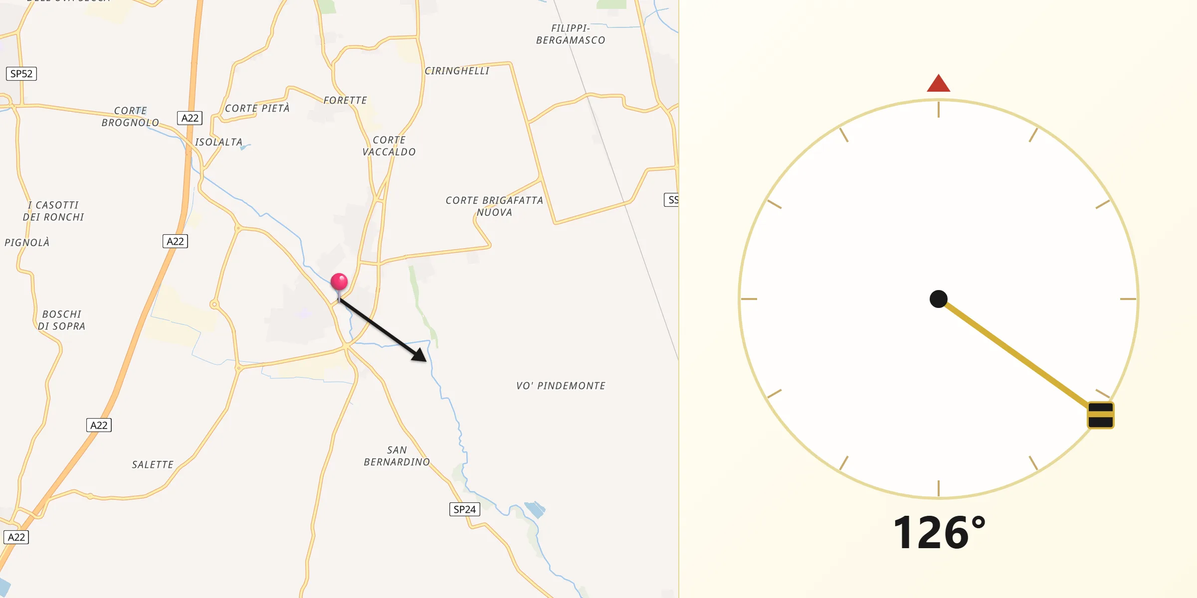 Direzione della Qibla da Vigasio