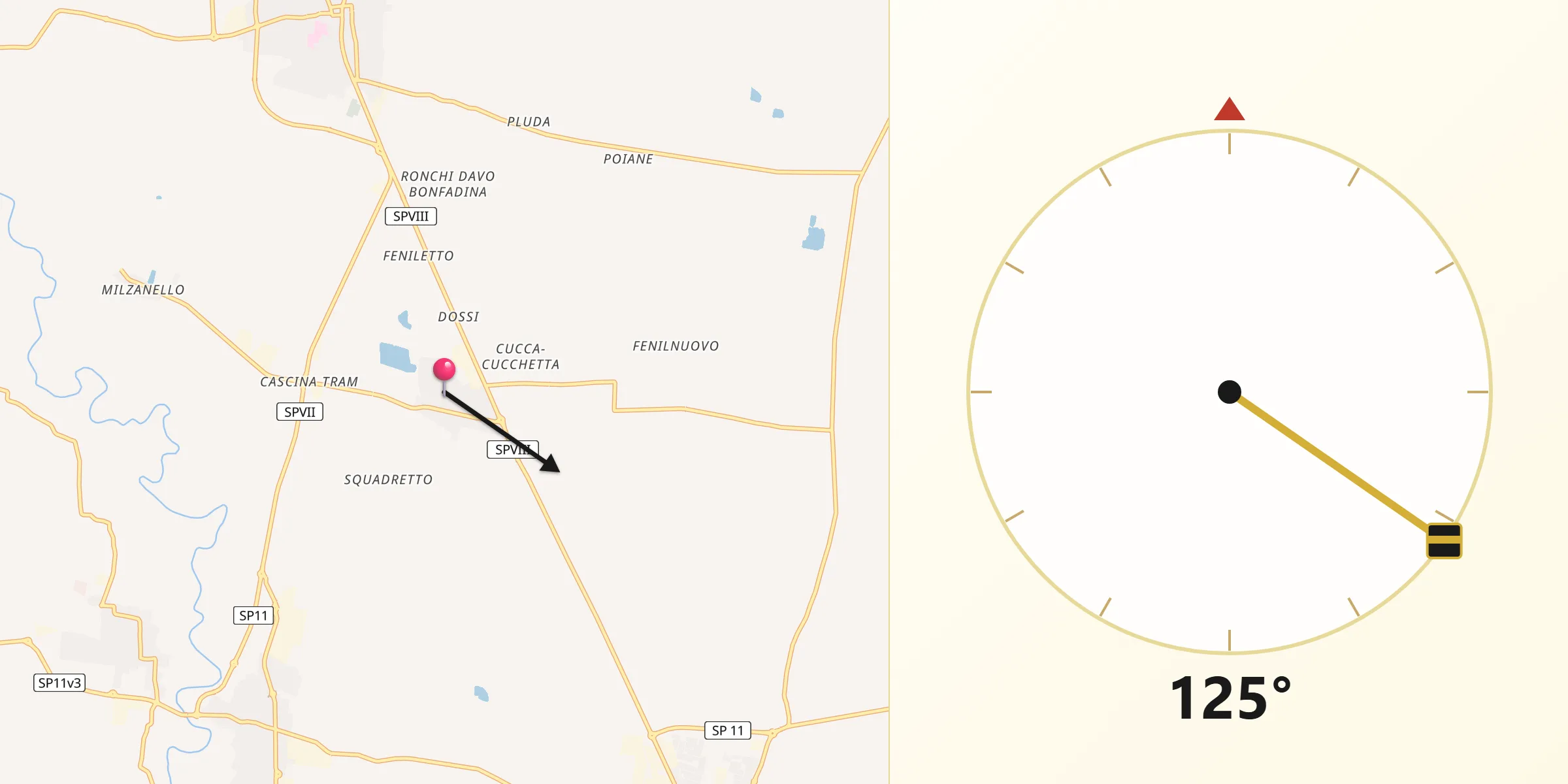 Direzione della Qibla da Castelletto