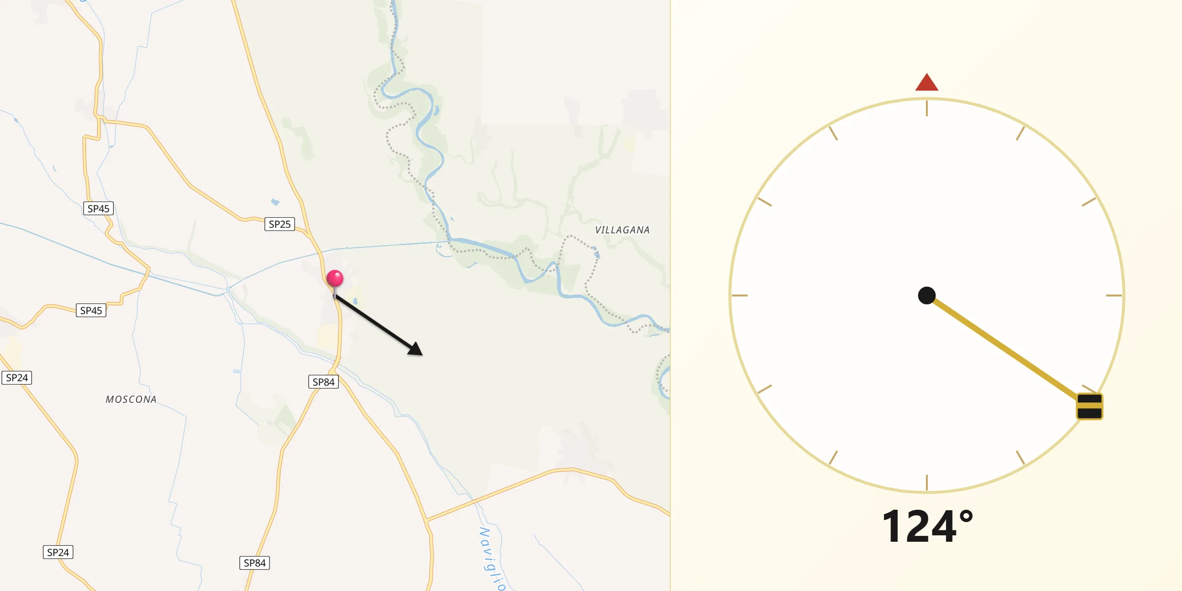 Direzione della Qibla da Genivolta