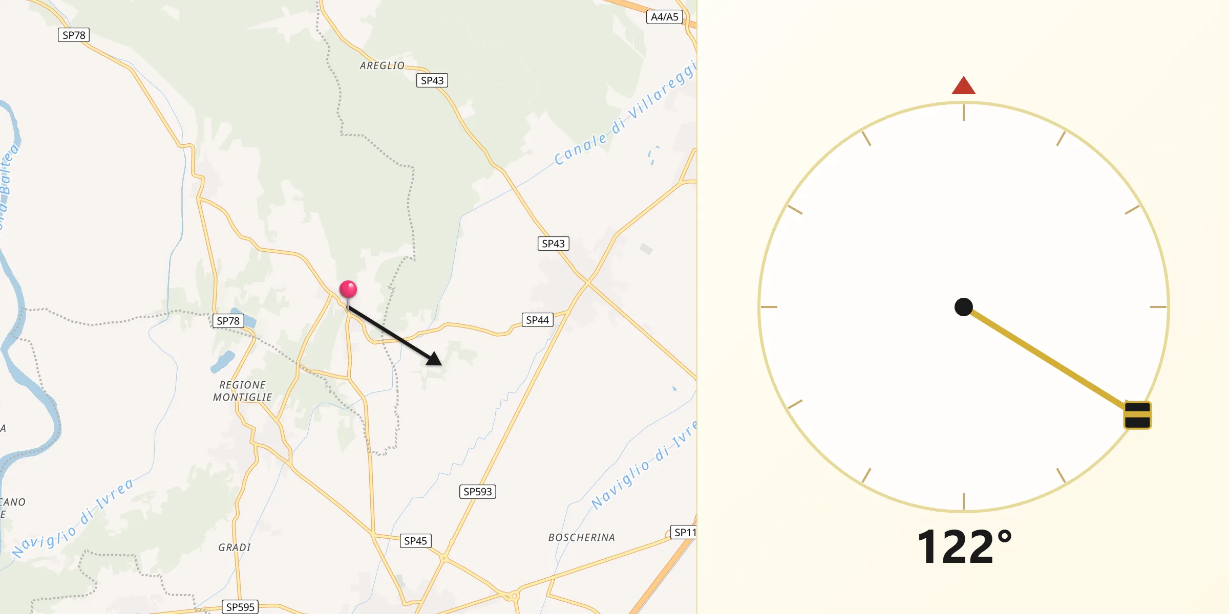 Direzione della Qibla da Maglione