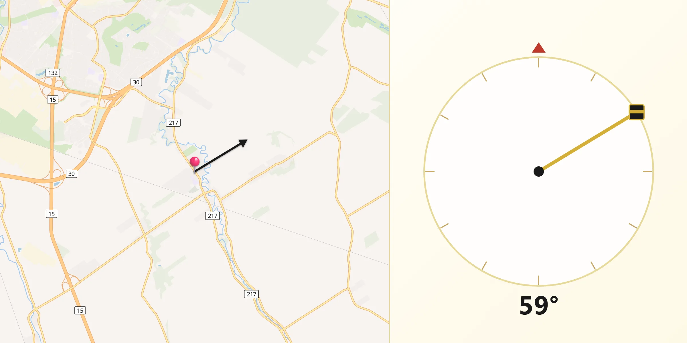 Qibla Direction from Saint-Philippe-de-La Prairie