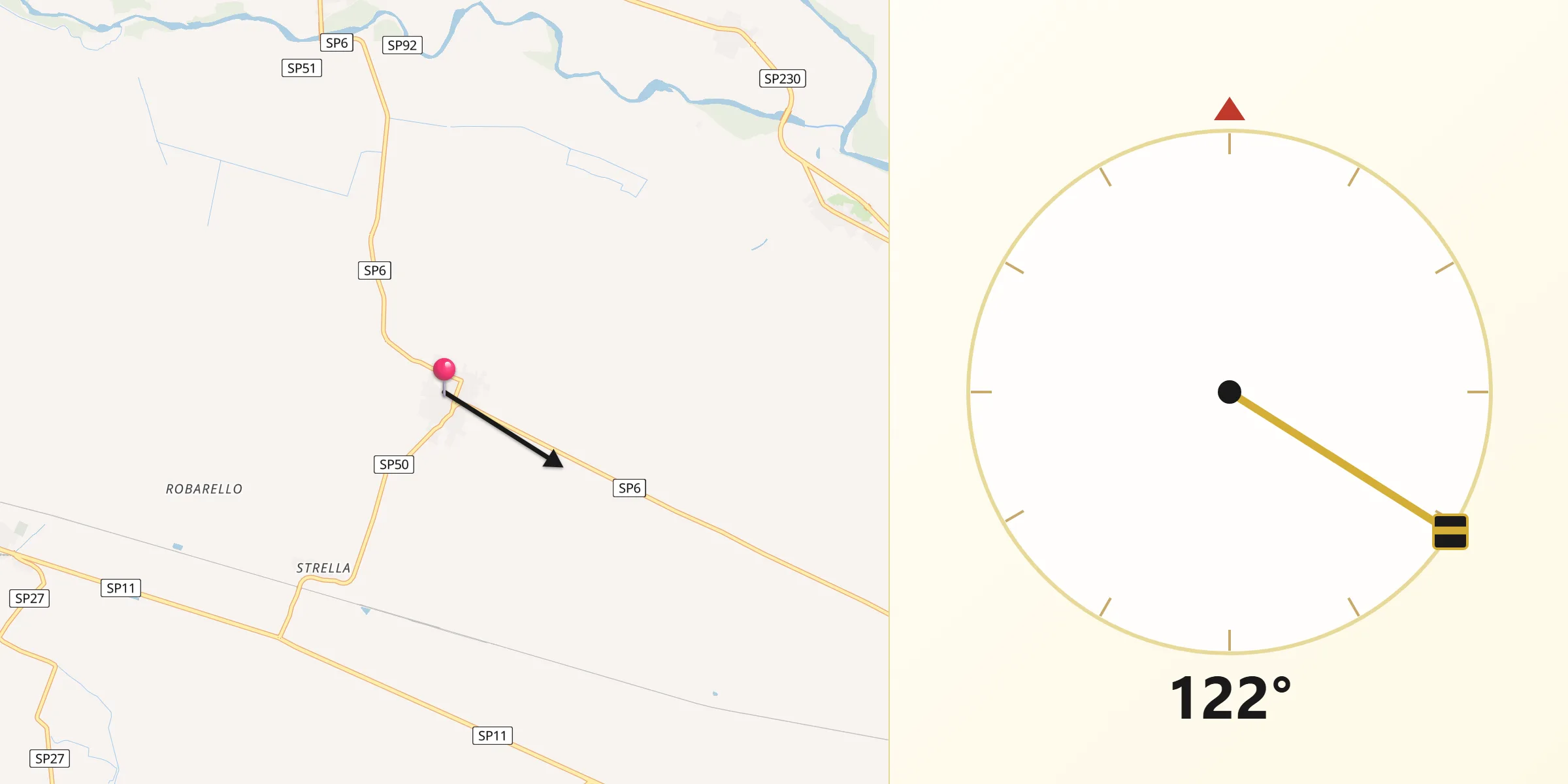 Direzione della Qibla da Olcenengo