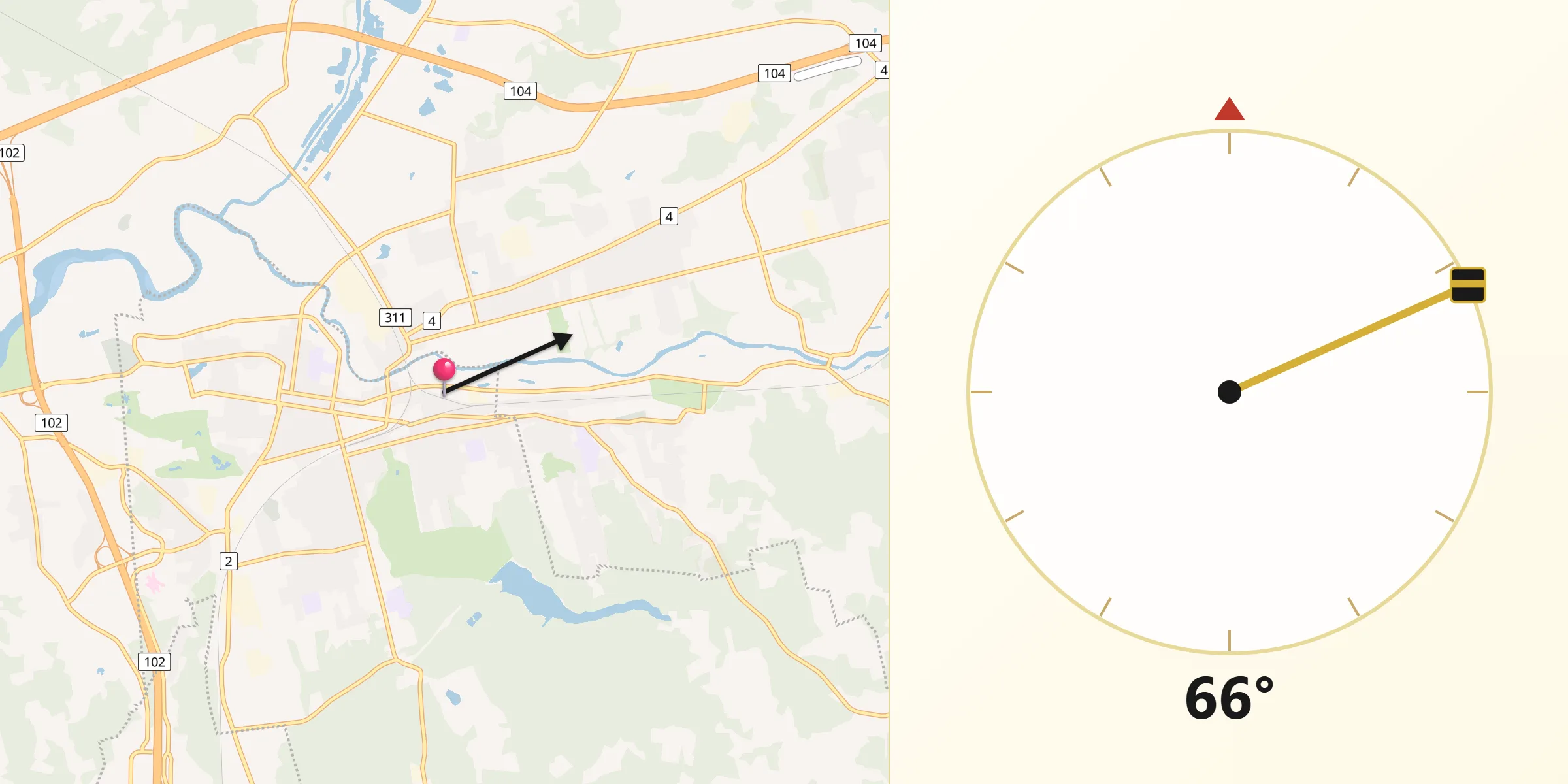 Qibla Direction from Truro