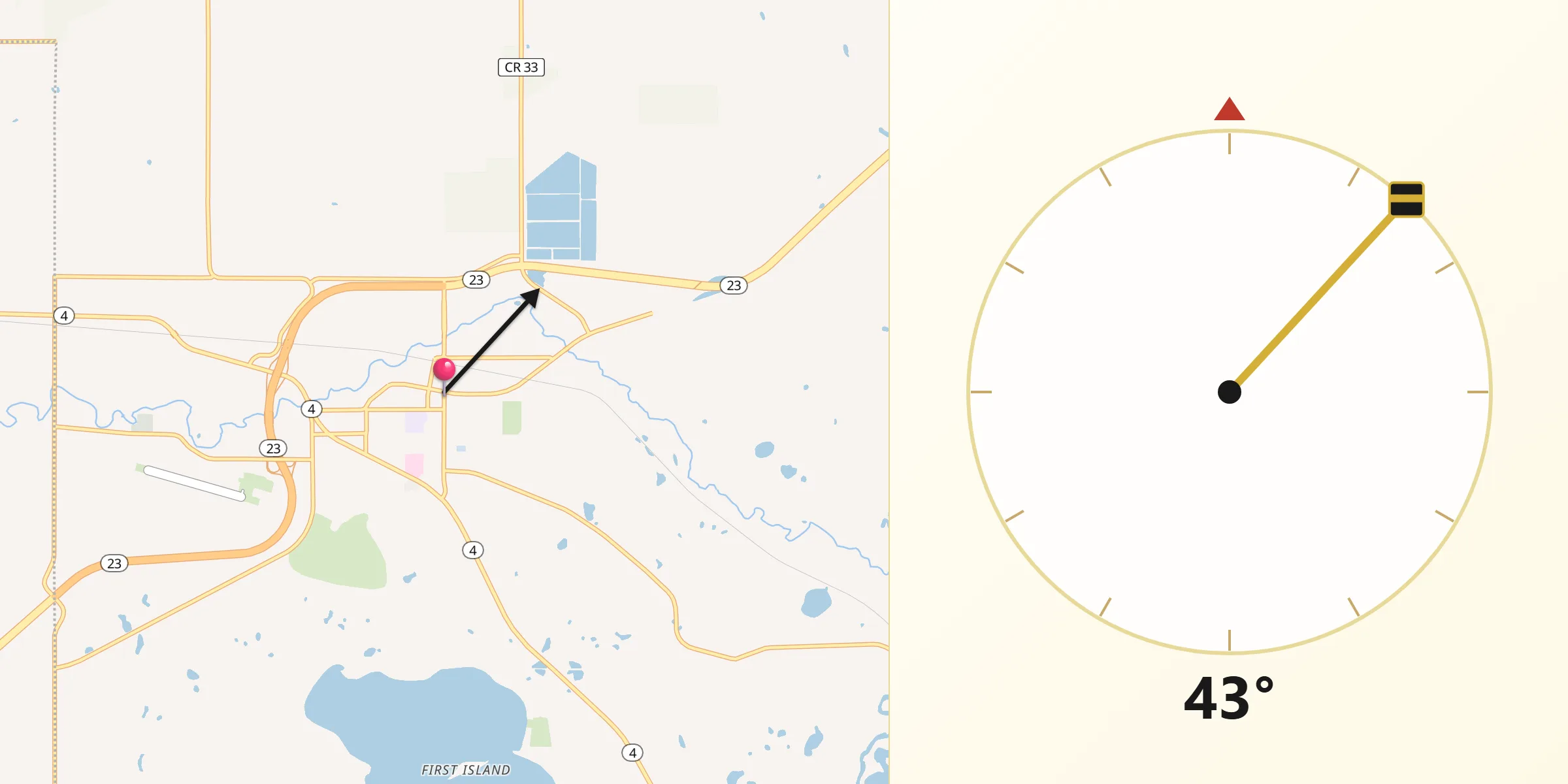 Qibla Direction from Paynesville