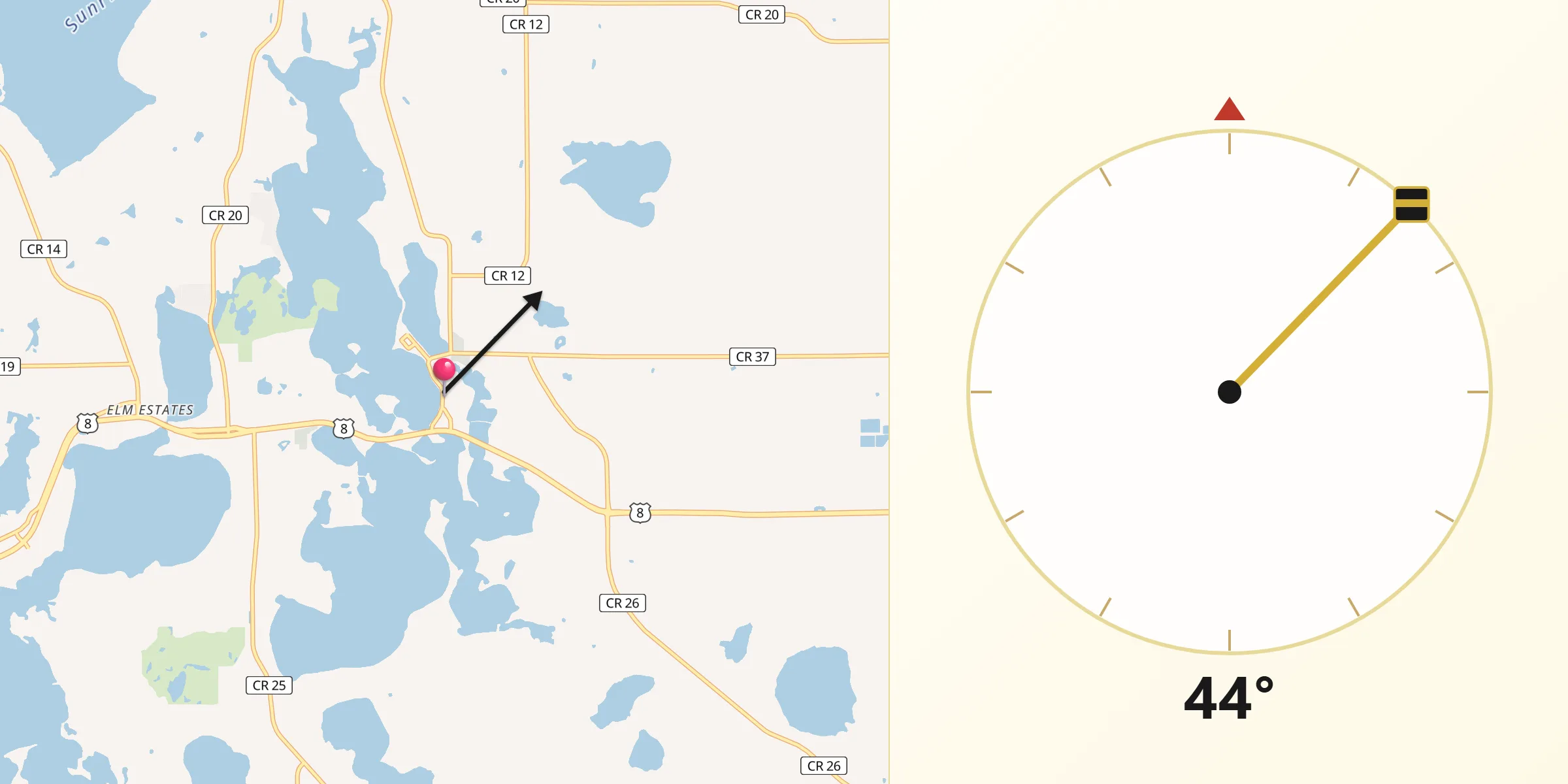 Qibla Direction from Center City