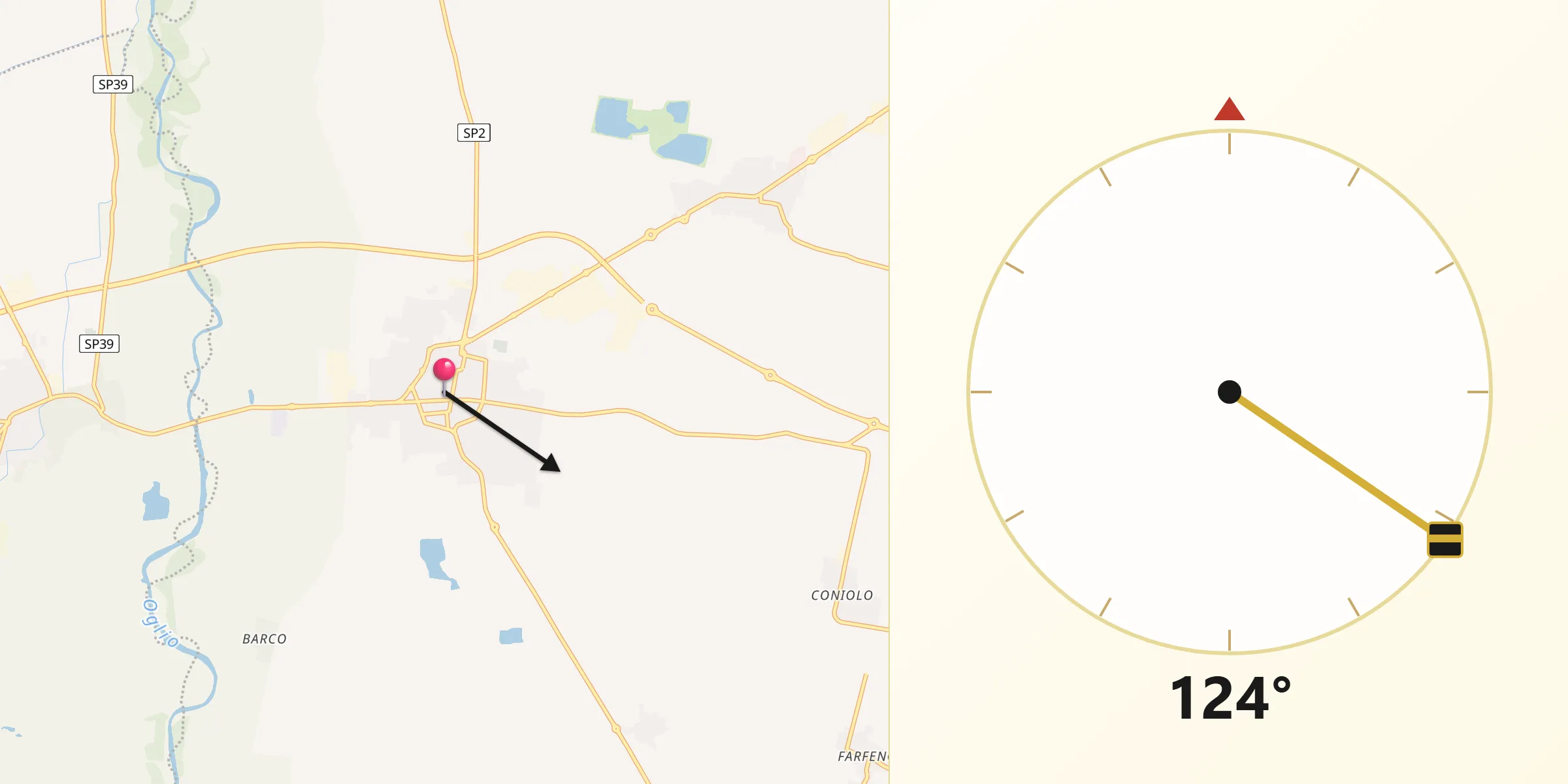 Direzione della Qibla da Orzinuovi