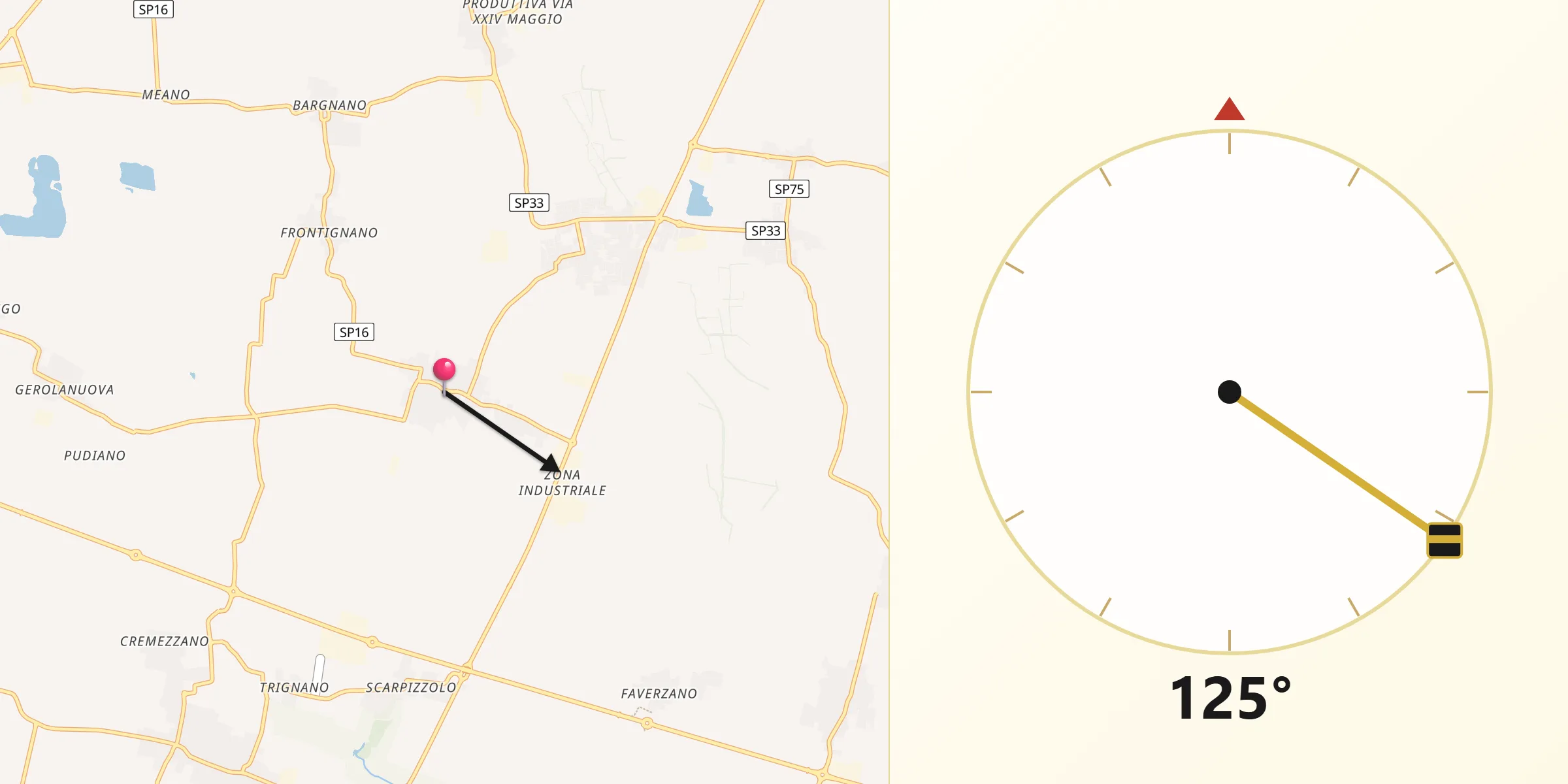 Direzione della Qibla da Barbariga