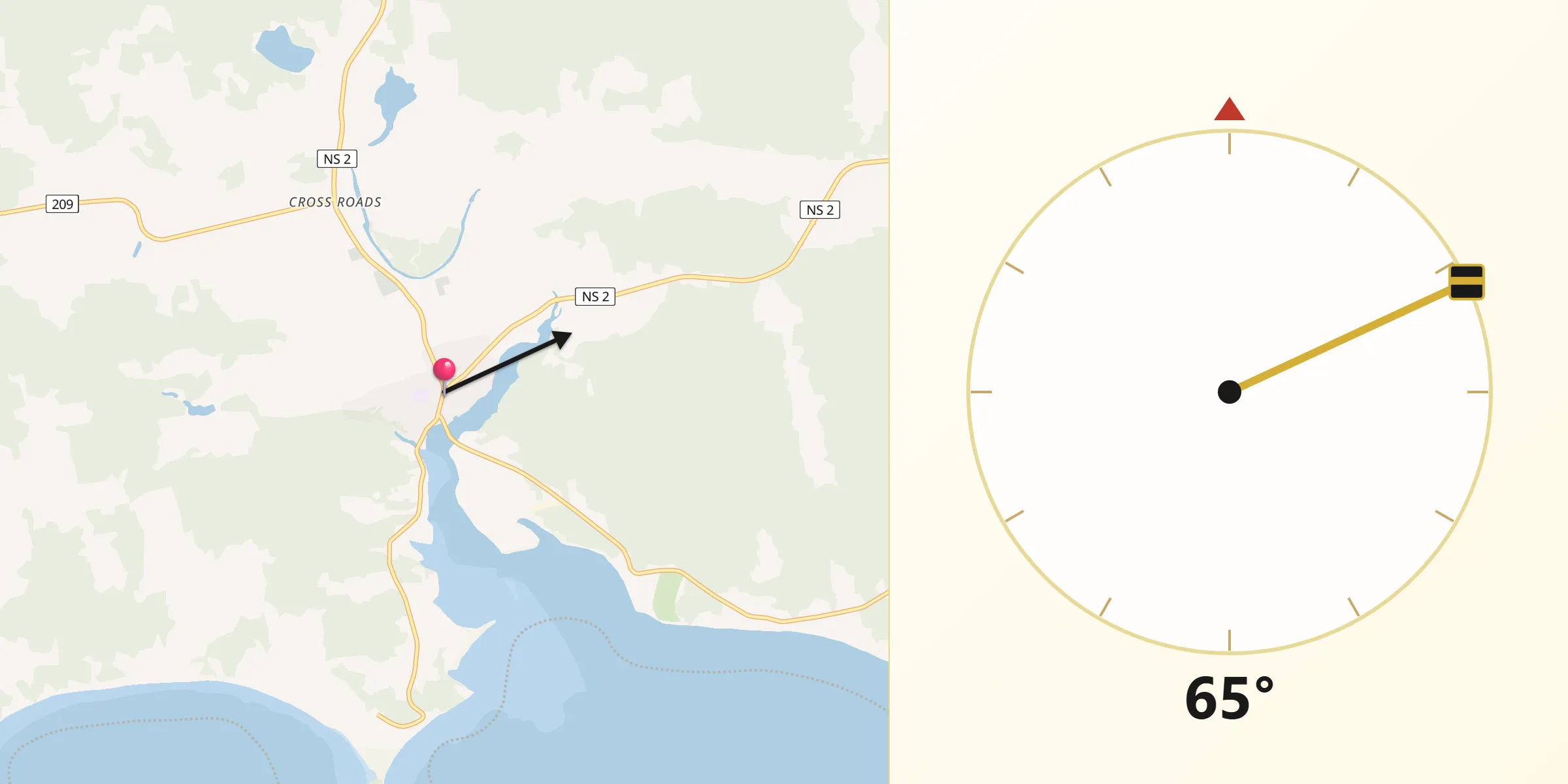 Qibla Direction from Parrsboro
