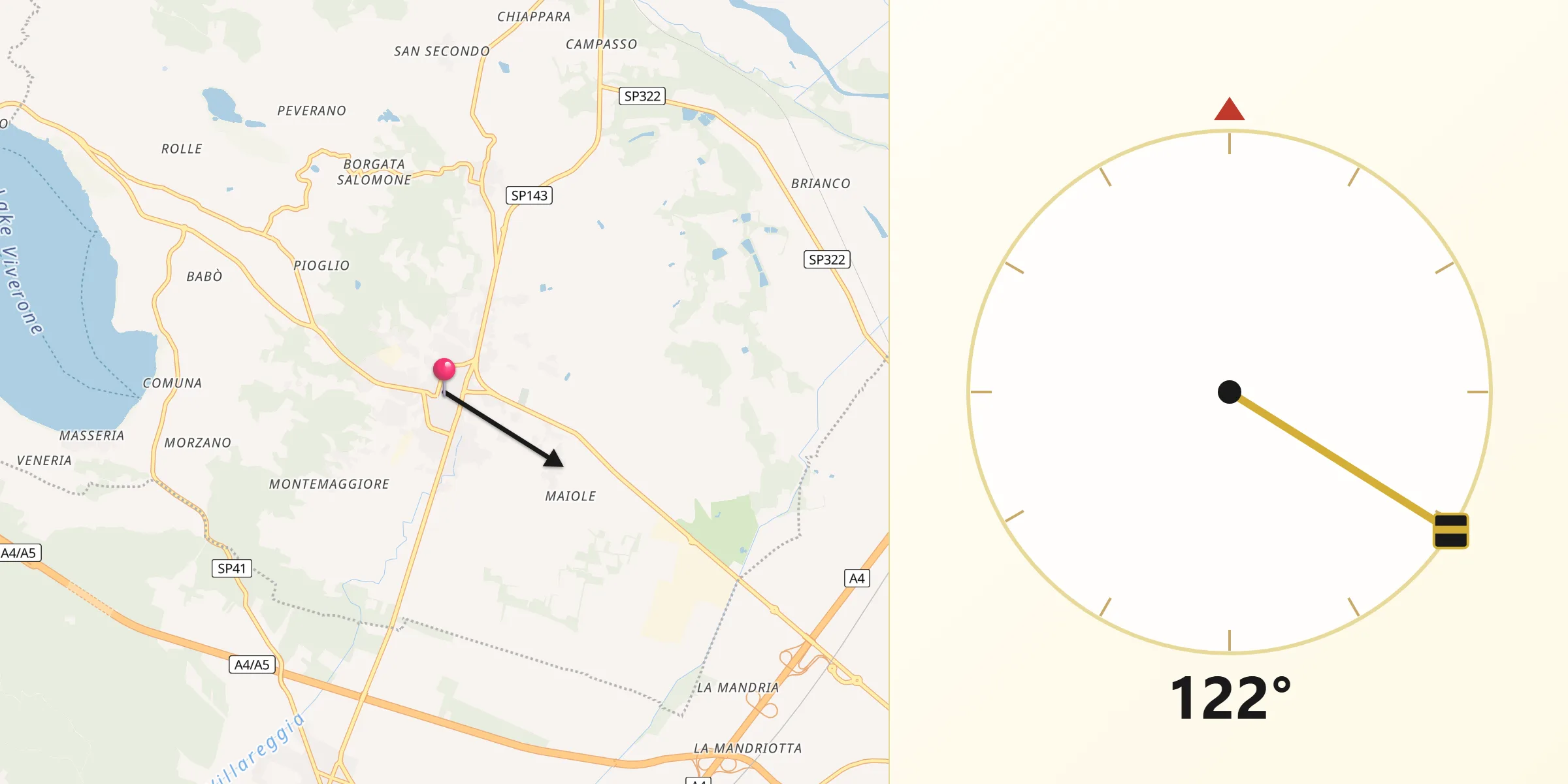 Direzione della Qibla da Cavaglià